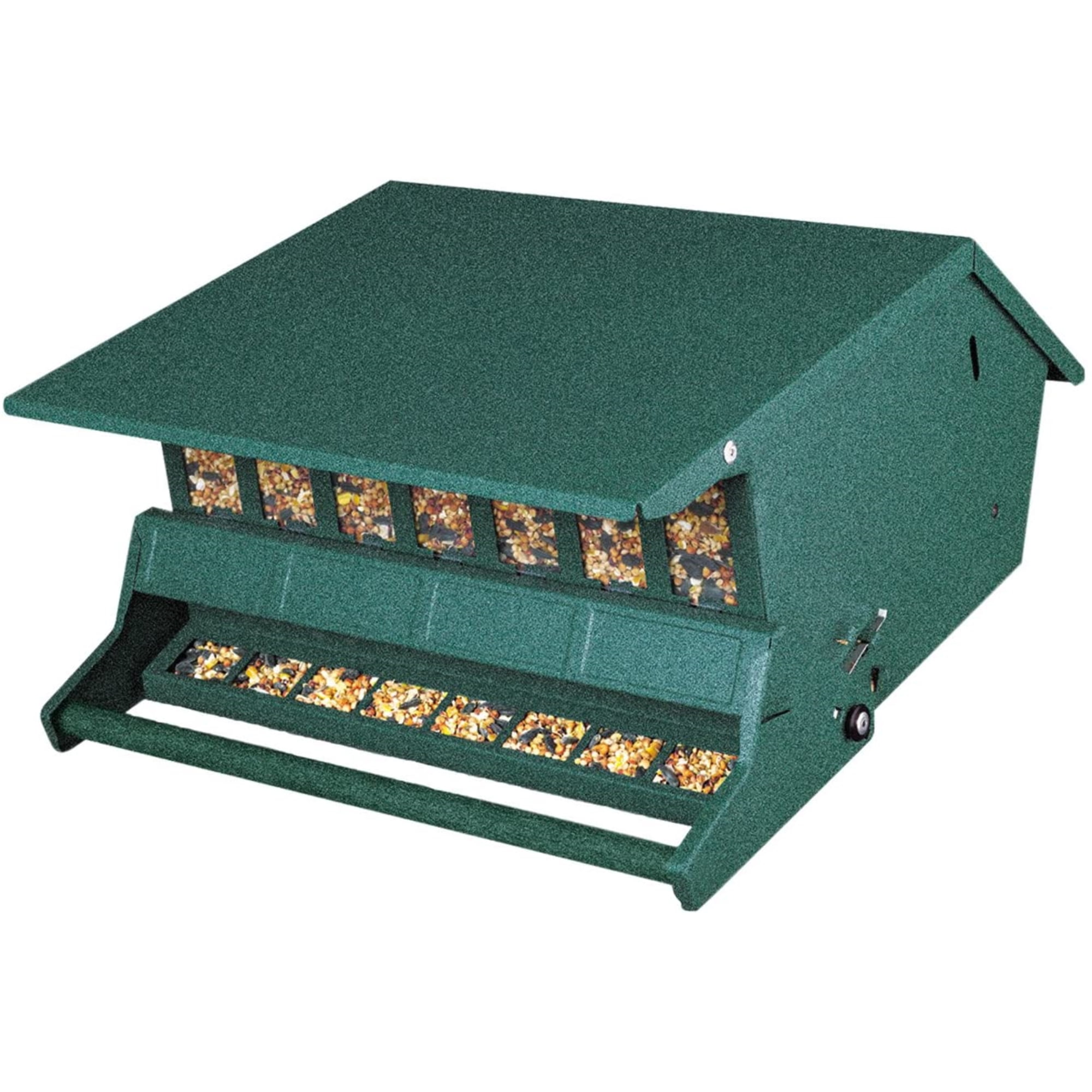 WoodLink Squirrel-Proof Bird Feeder with Weight-Activated Perch (Green, 9 lb Capacity) c7iws