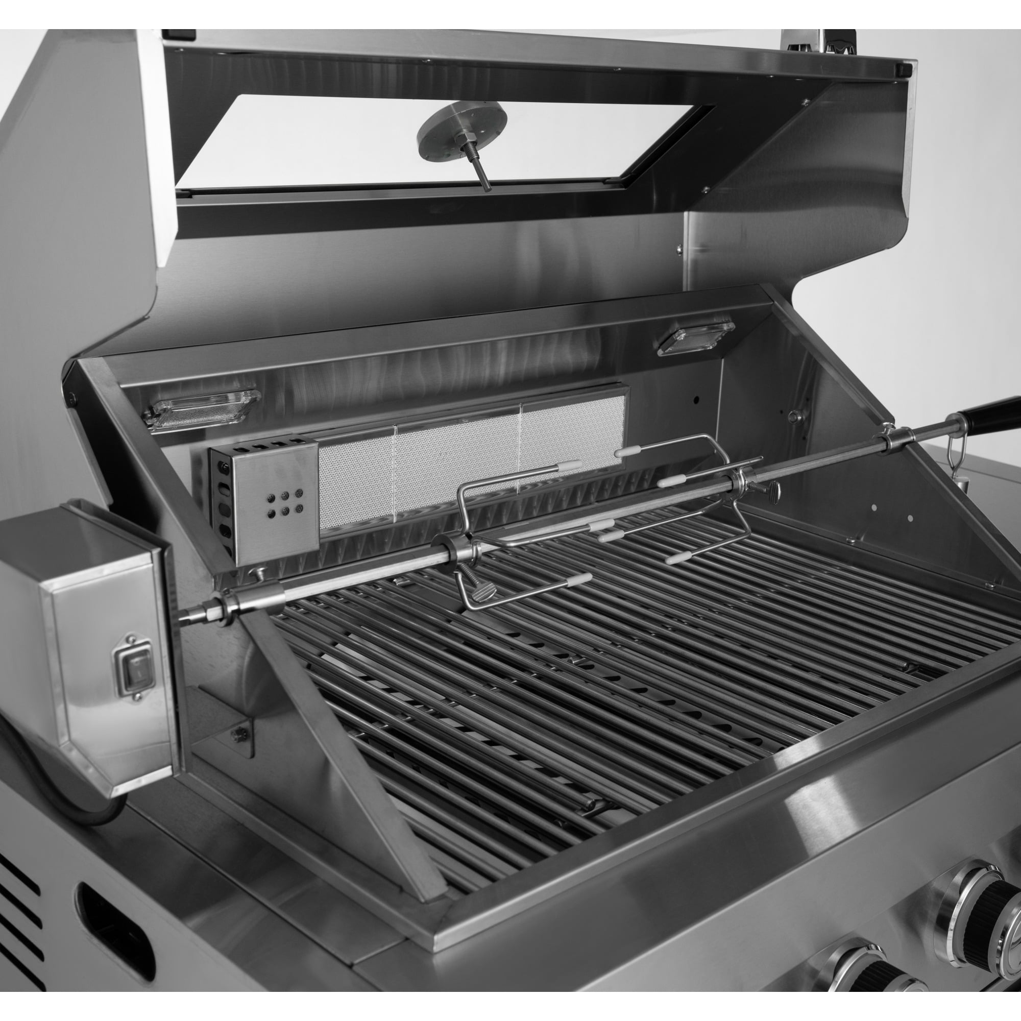 Navratil 4-Burner Stainless Steel Outdoor Kitchen Gas Grill with Rotisserie Kit (Silver, 46 in) 35flp