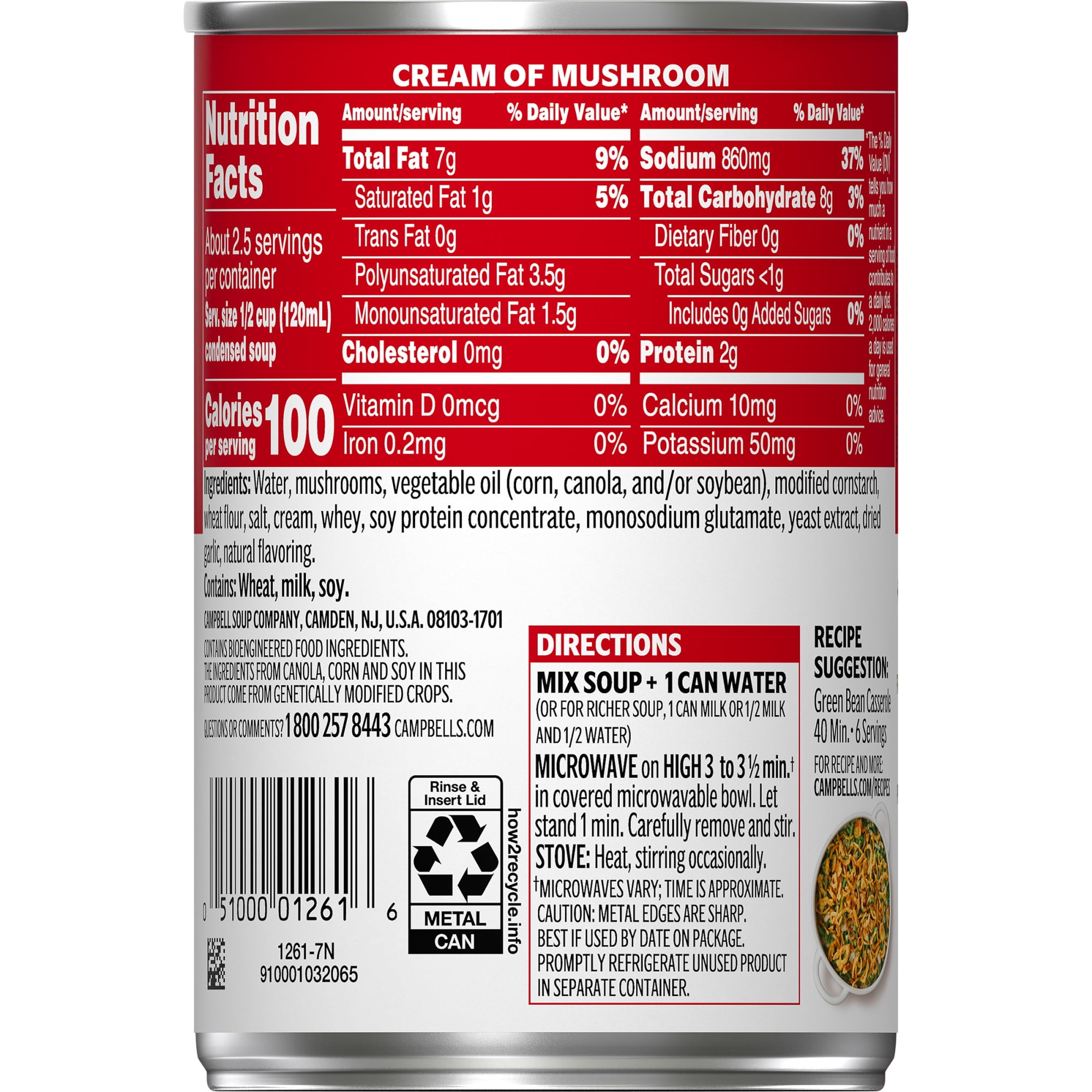 Campbell's Condensed Cream of Mushroom Soup (10.5 oz) 214rm