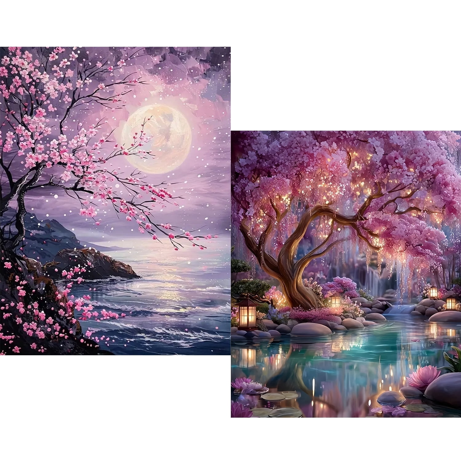 CSZPPQAF Tree Diamond Painting Kits for Adults (Full Round Drill, 2-Pack) 3uqit