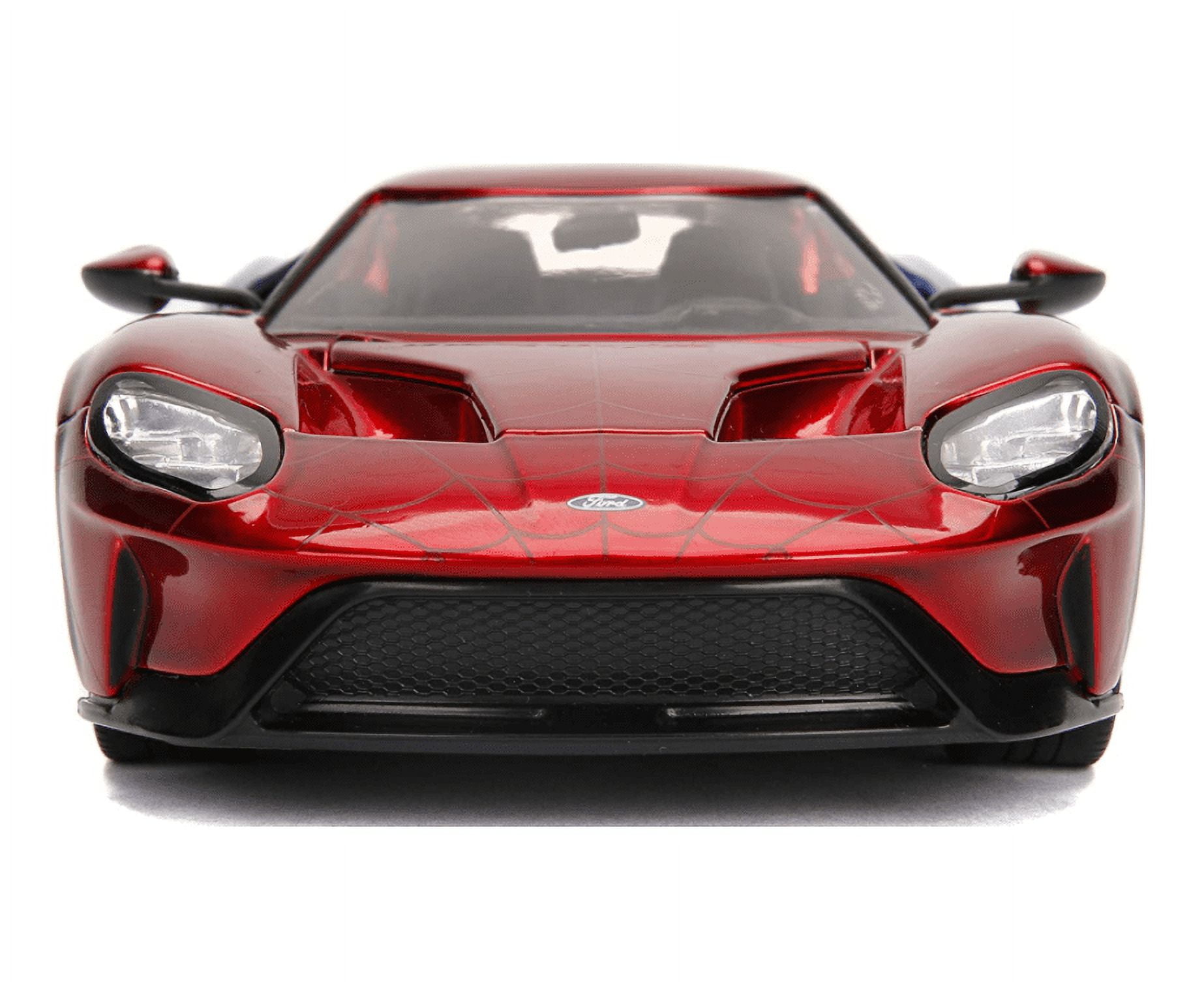 Jada Toys Marvel Spiderman 2017 Ford GT Die-Cast Vehicle with Figure (Red, 1:24 Scale) azke2