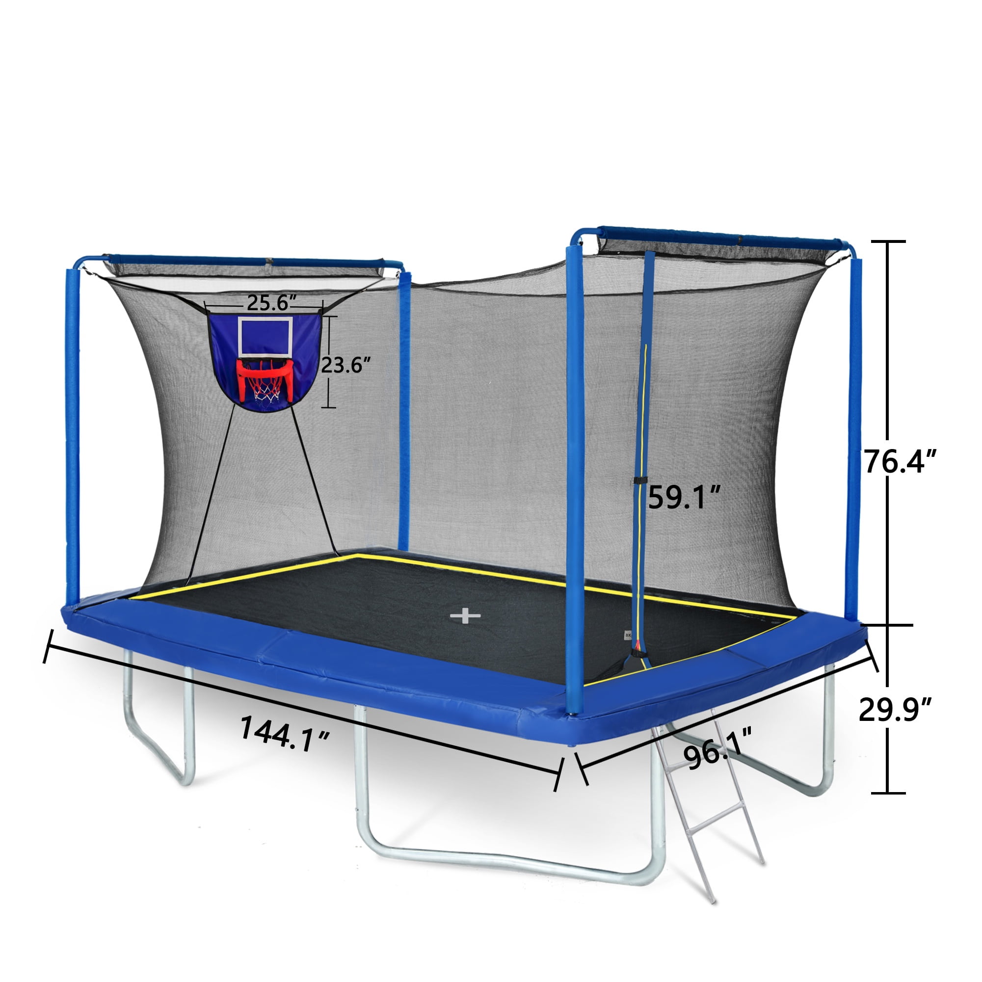 Segmart 8x12ft Rectangle Trampoline with Enclosure Net and Football Target (1000 lb Capacity) gkilj