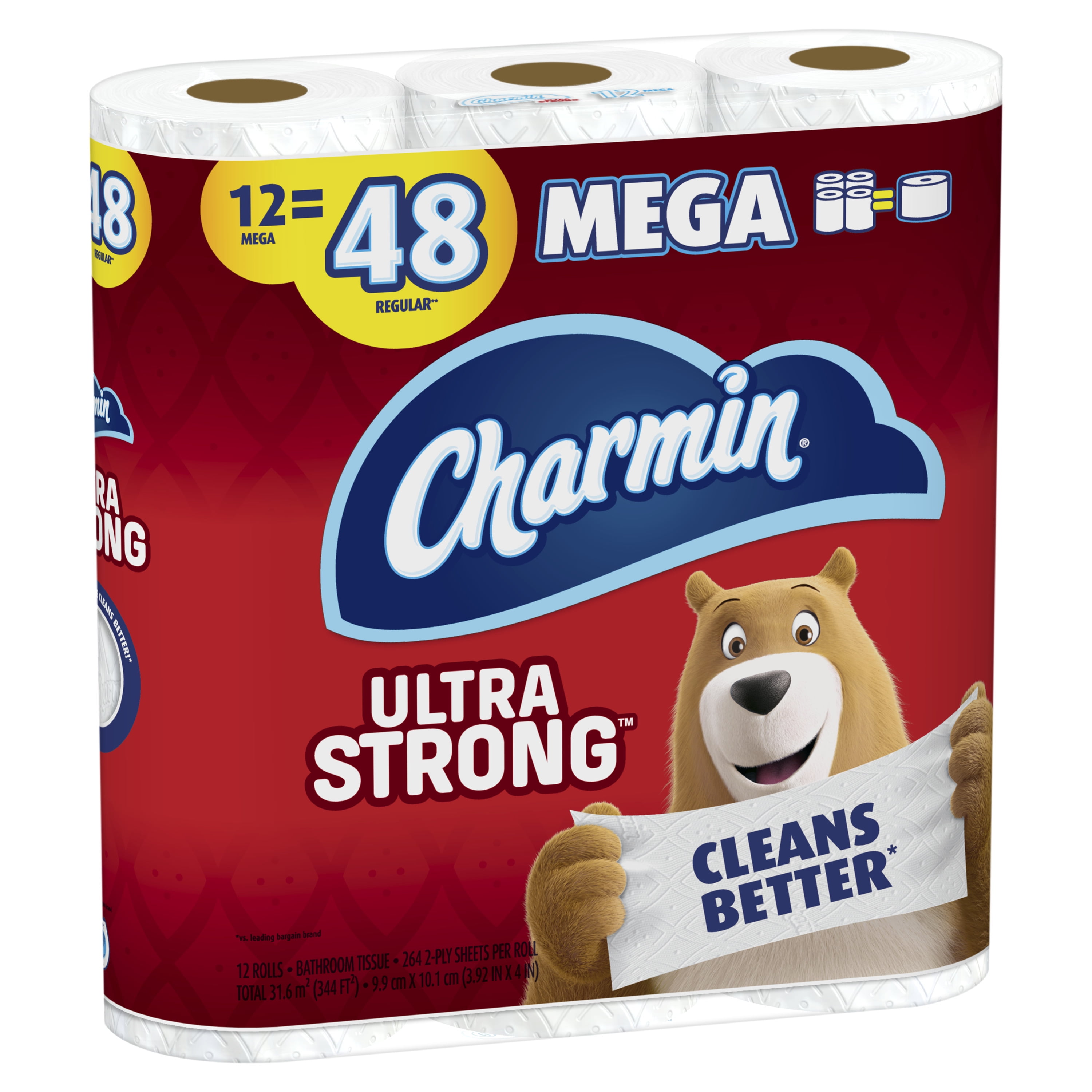 Charmin Ultra Strong Toilet Paper, 2-Ply Bathroom Tissue (12 Mega Rolls, 264 Sheets per Roll) hz5a8