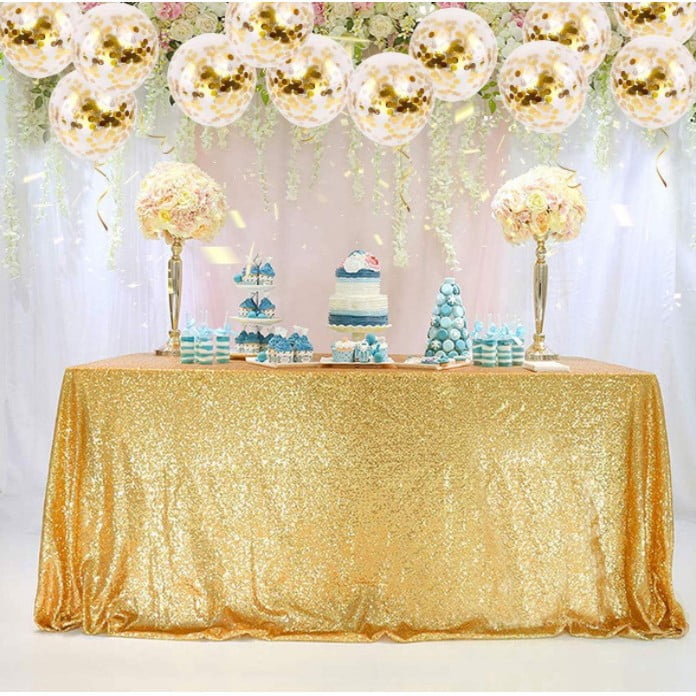 Kebile Gold Confetti Latex Balloons, Premium Party Decorations for Weddings and Birthdays (Clear/Gold, 50 Count, 12 in) jibl1