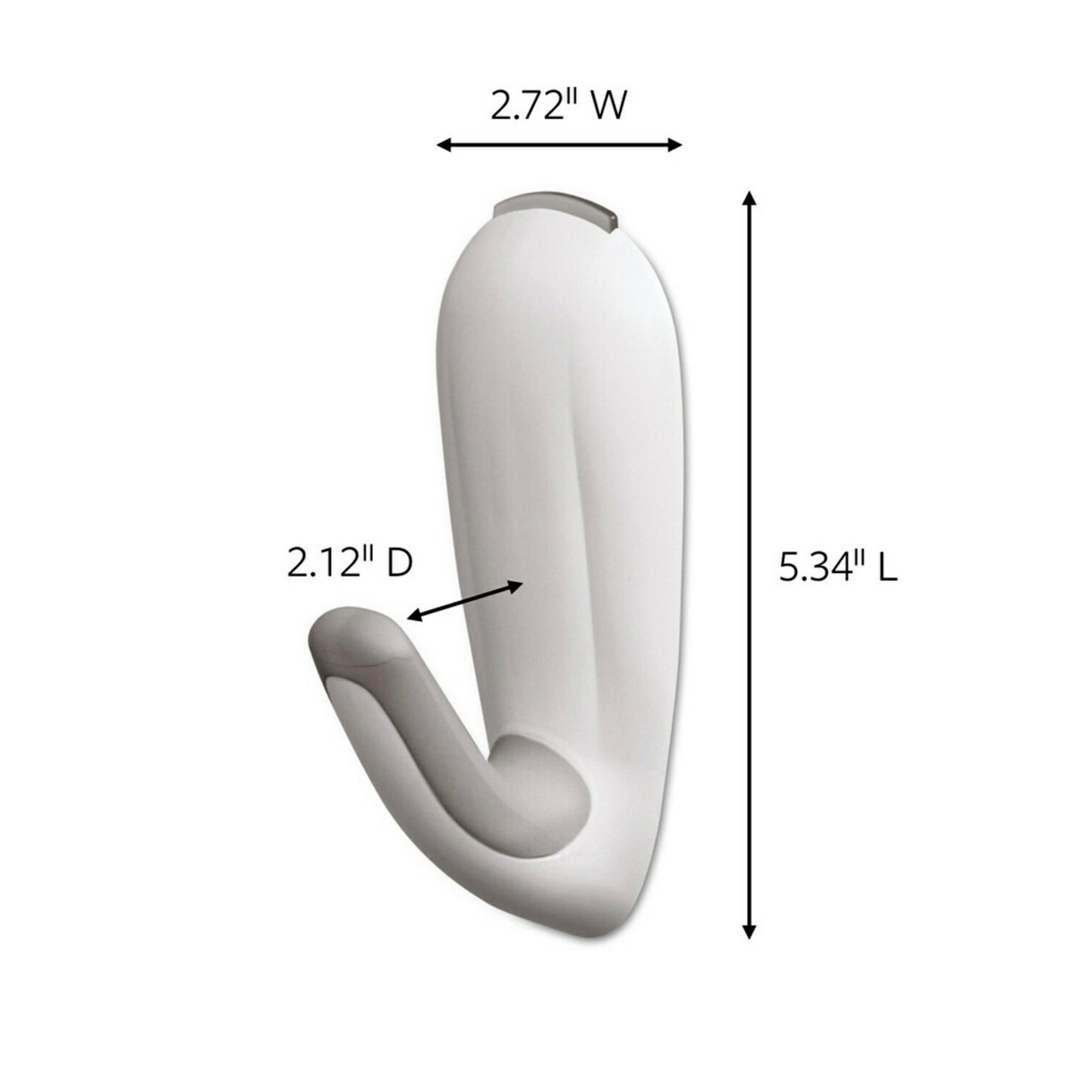Command Bath Hook, Large Wall Hook for Bathroom Organization, Water-Resistant Adhesive (White, 1 Hook) on5pr