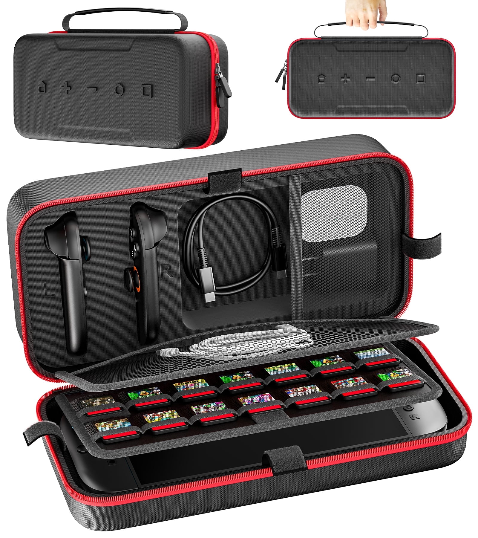 OIVO Hard Shell Carrying Case for Switch 2, OLED, and Original Console (Black, 1 Pack) vxt3m