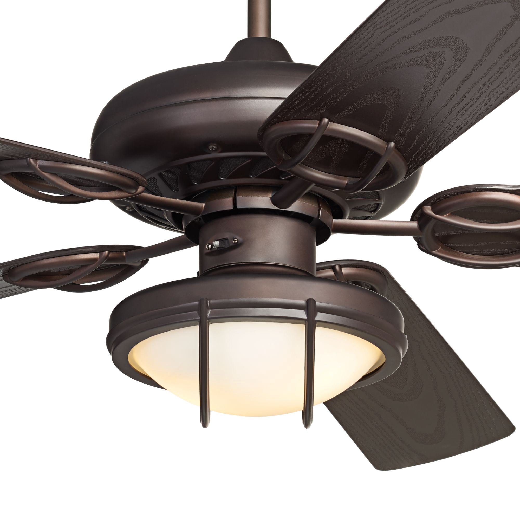 Casa Vieja Orb Rustic Indoor Outdoor Ceiling Fan with LED Light Kit (Oil Rubbed Bronze, 52 in) obf85