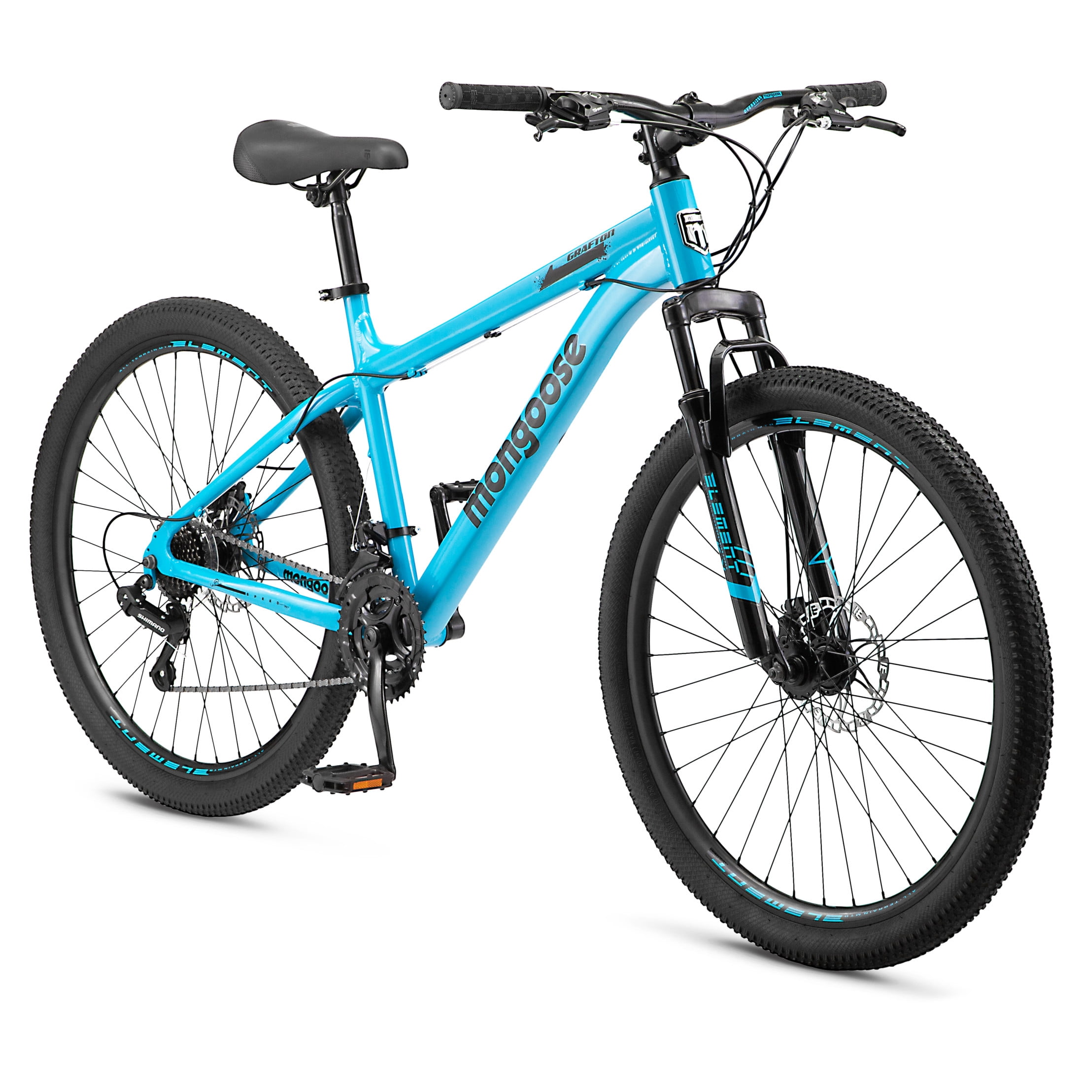 Mongoose Grafton Mountain Bike (Blue, 27.5 in Wheel, 21 Speed) ku582