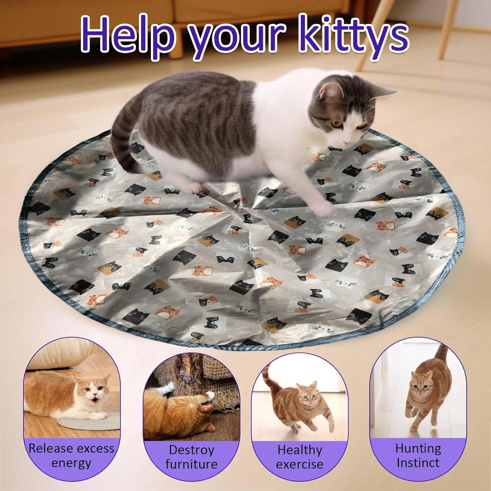 sunsanly Interactive Hunting Cover Cat Toy for Indoor Cats (Hide and Seek, 1 Pack) ewnu8
