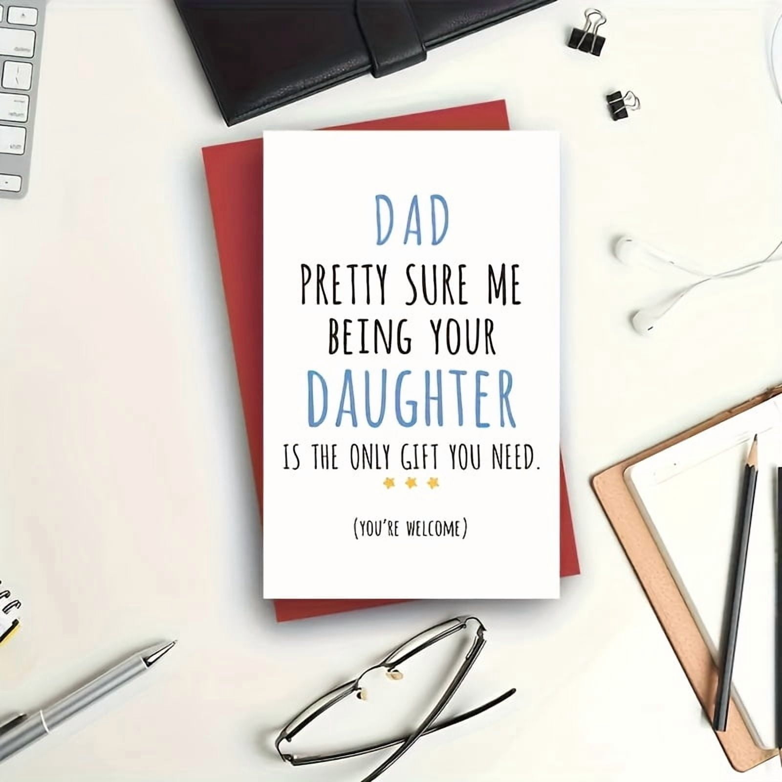 yangjh Witty Father's Day Greeting Card with Envelope (Black, 5 in x 7 in) 03w5d
