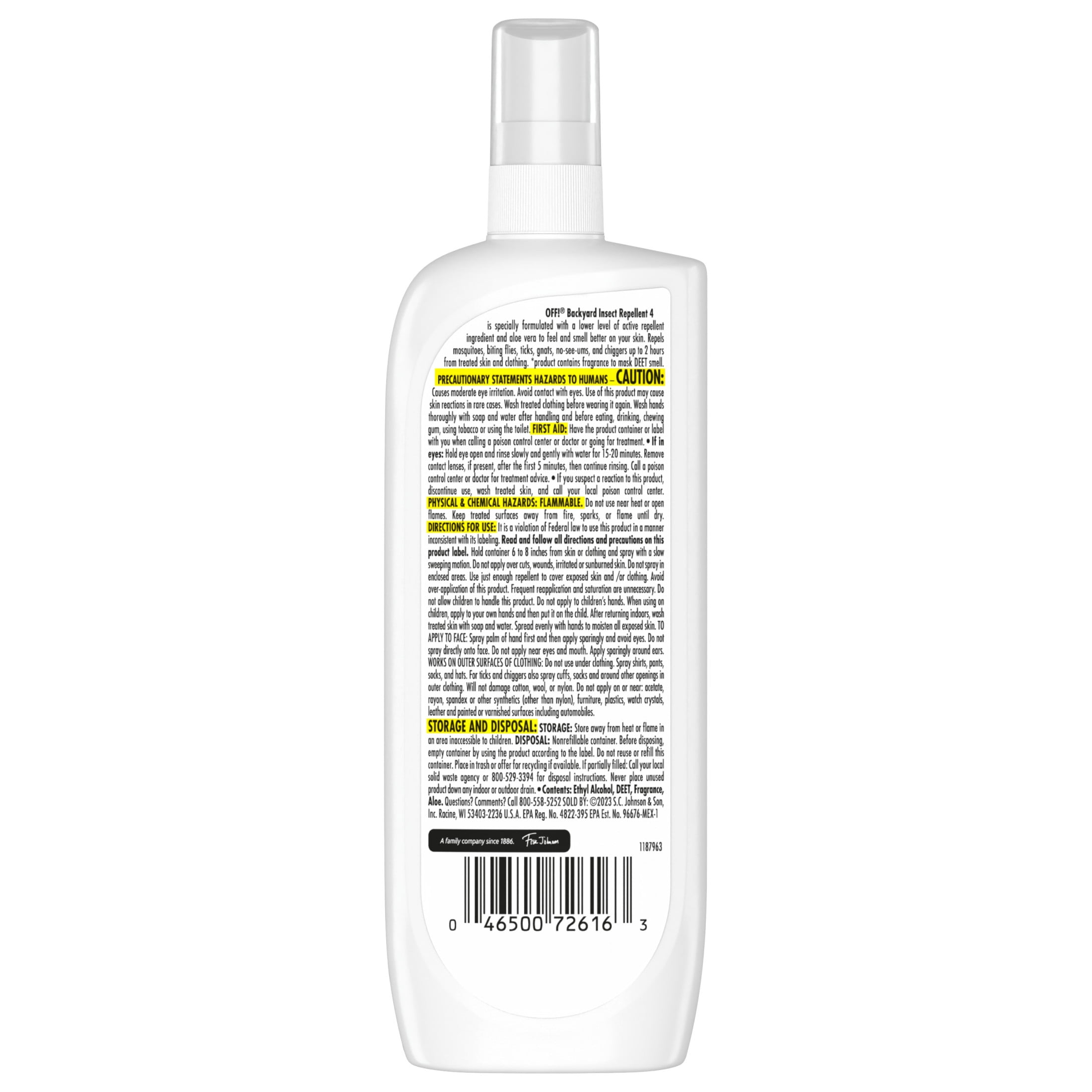 OFF! FamilyCare Insect Repellent, Unscented Mosquito Spray with Aloe Vera (Clear, 9 oz) 6bor5