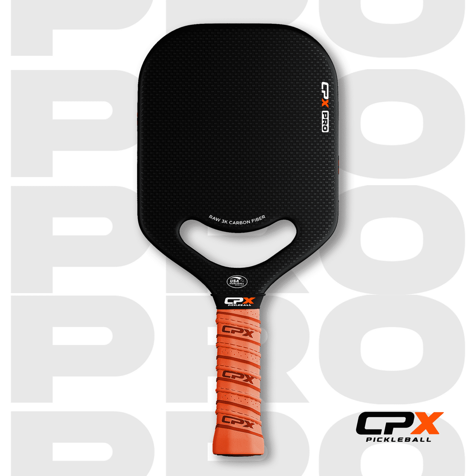 CPX Pickleball Pro Carbon Fiber Paddle (Black, 19mm Honeycomb Core) njp89