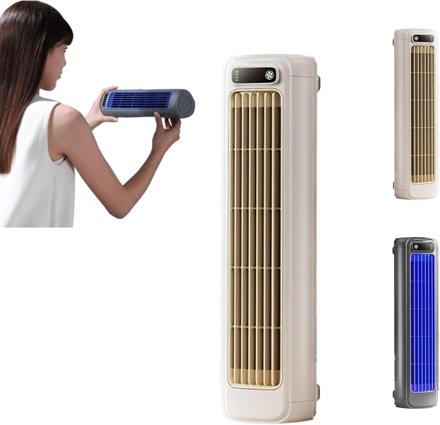 wangconghui Portable Air Cooler Fan, Quiet Desktop Cooling Unit, Adjustable Speed (White) ddztr