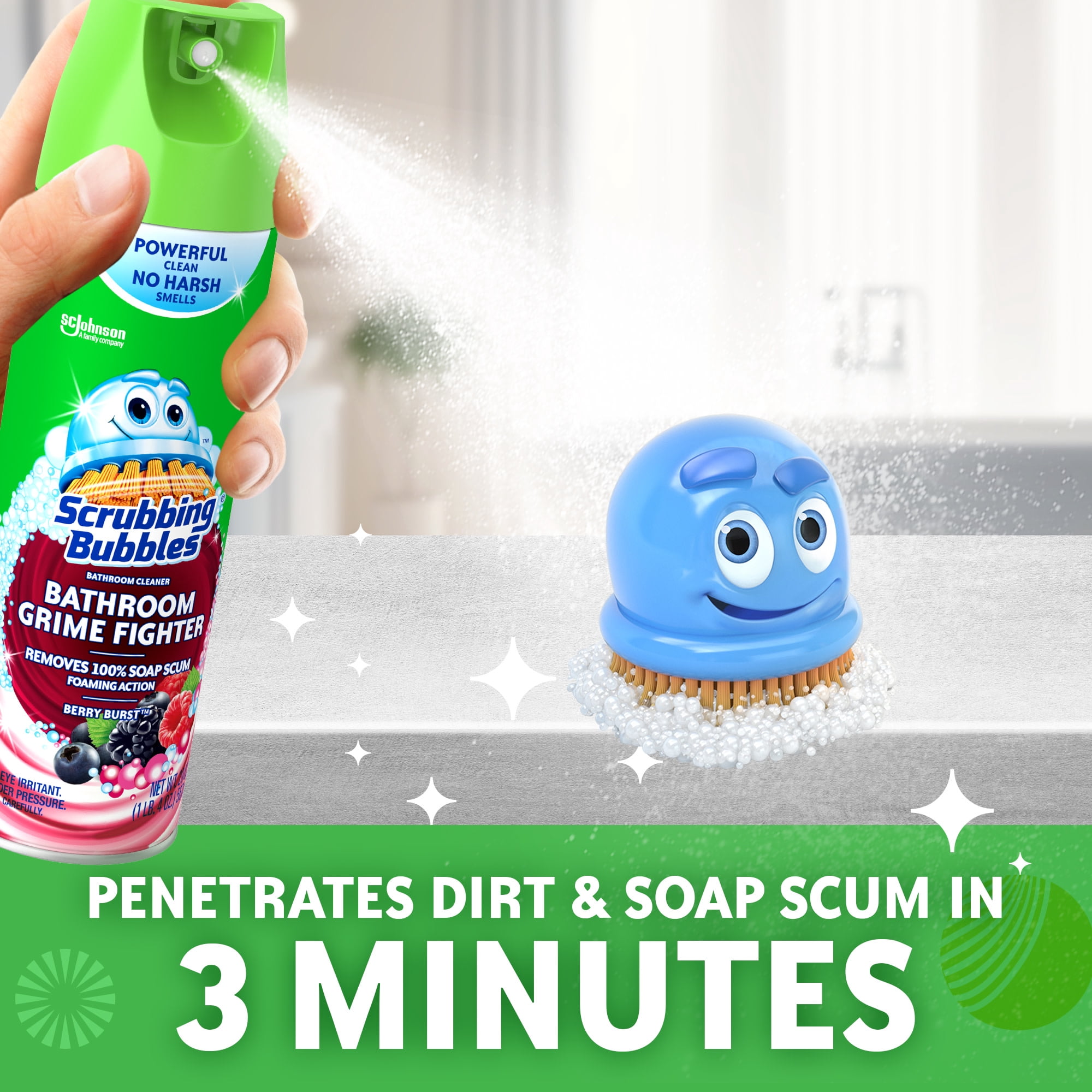 Scrubbing Bubbles Bathroom Grime Fighter Disinfectant Spray (Berry Burst, 20 oz) zlest