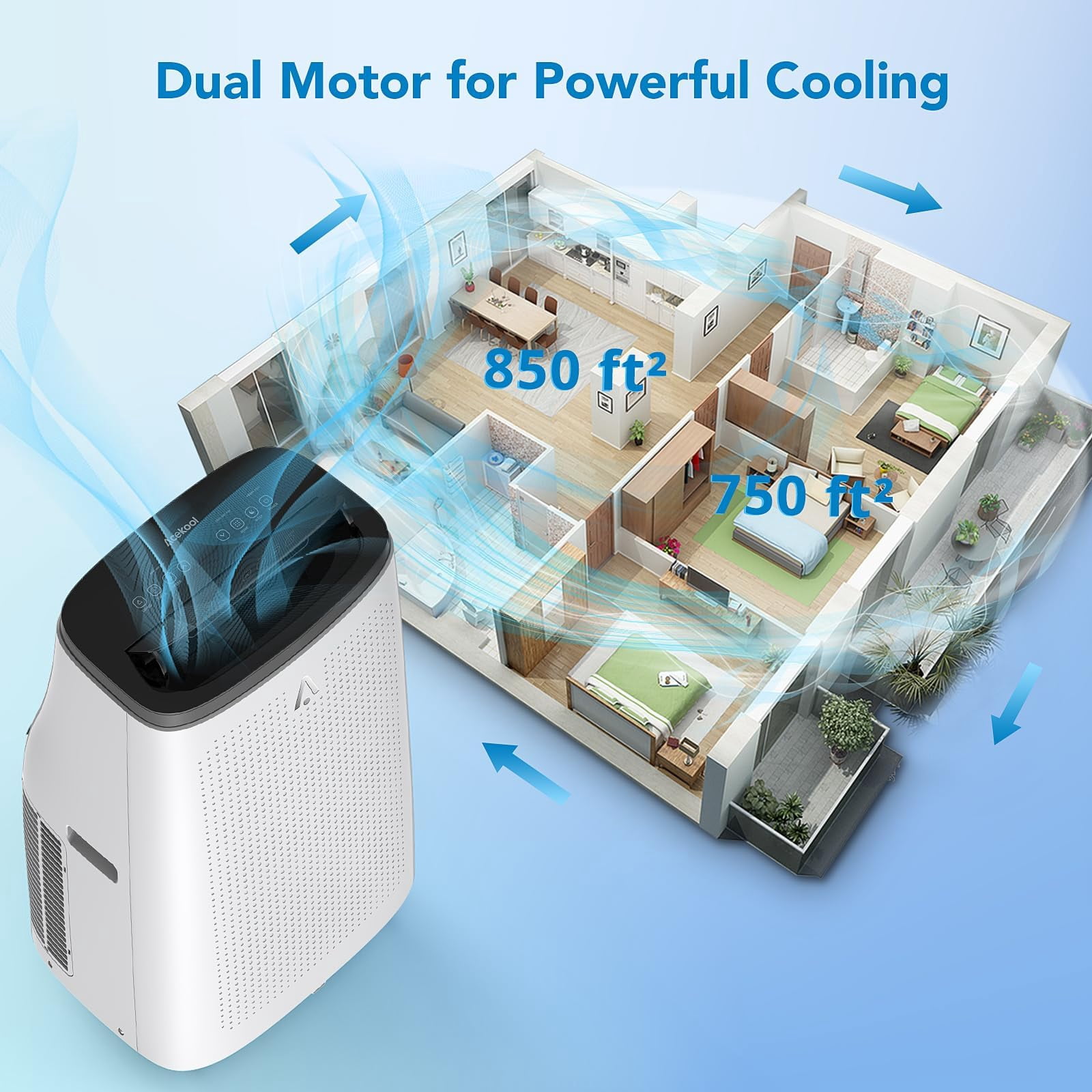Generic Portable Air Conditioner 15,000 BTU Smart Cooling Unit for Rooms up to 850 Sq. Ft. (White, 15,000 BTU) gdogi