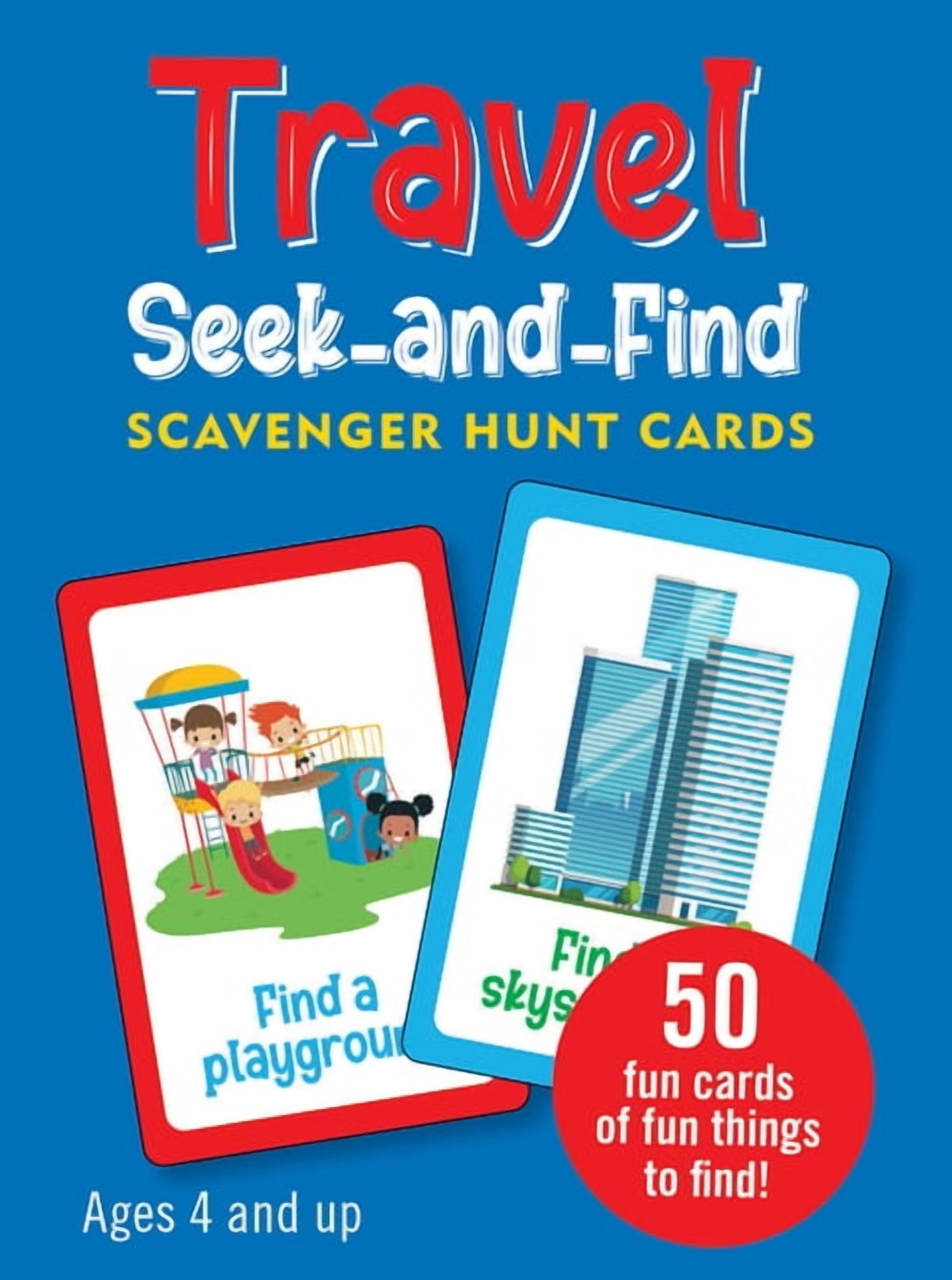Peter Pauper Press Travel Seek-And-Find Scavenger Hunt Cards (Interactive Road Trip Activity Set, 50 Cards) 4pw07