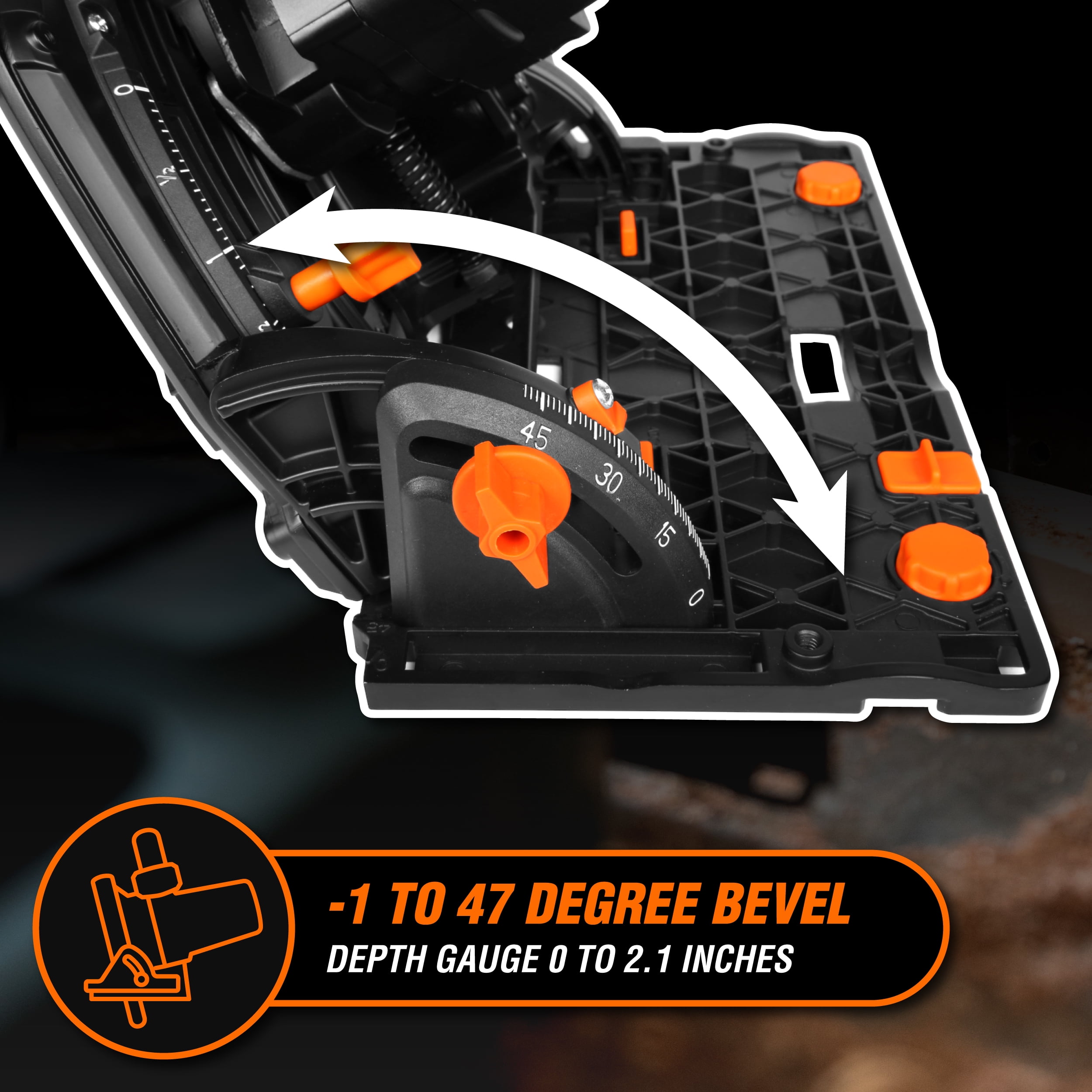 WEN 20V Max 6.5-Inch Cordless Brushless Plunge Cut Track Saw (Variable Speed, Tool Only) qrm2k