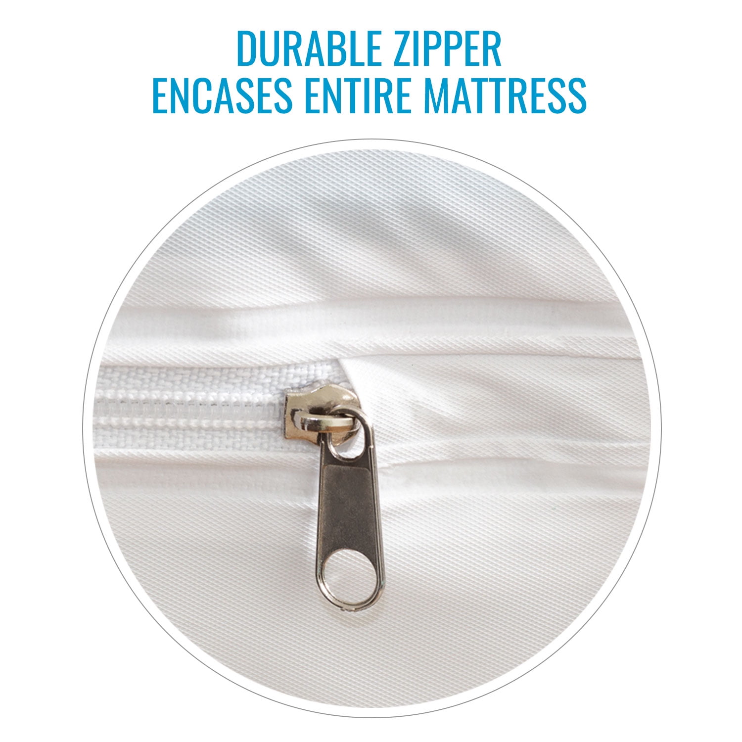 DMI Waterproof Mattress Protector, Zippered Encasement for Incontinence Protection (White, Twin Size) vpkbs