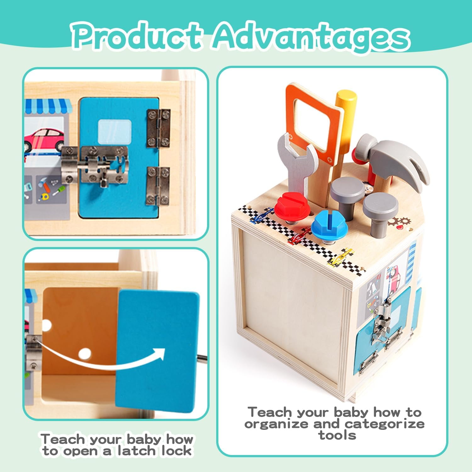 LTONLINE Wooden Kids Tool Set with Workbench and Storage Case (33 Piece Set) r6zcm