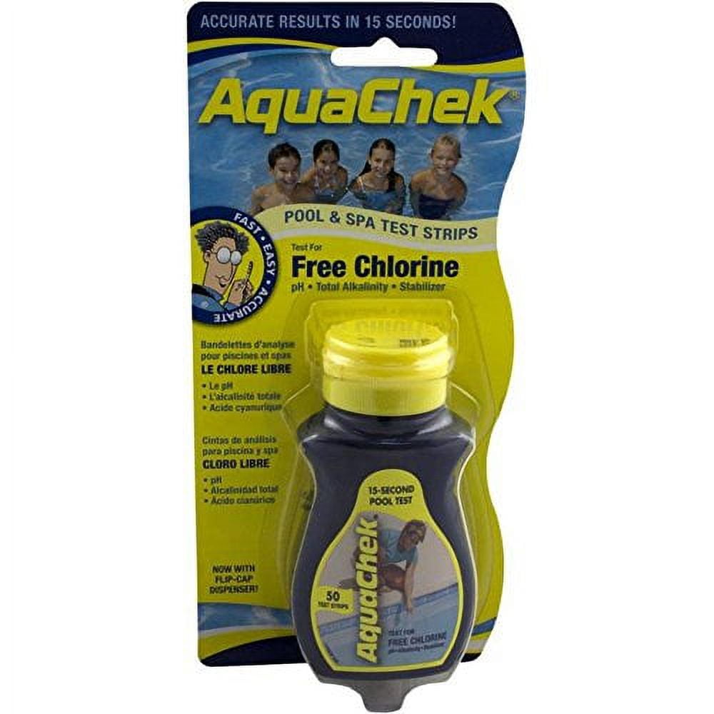 AquaChek Yellow 4-Way Pool and Spa Test Strips (50 Count) kvty9