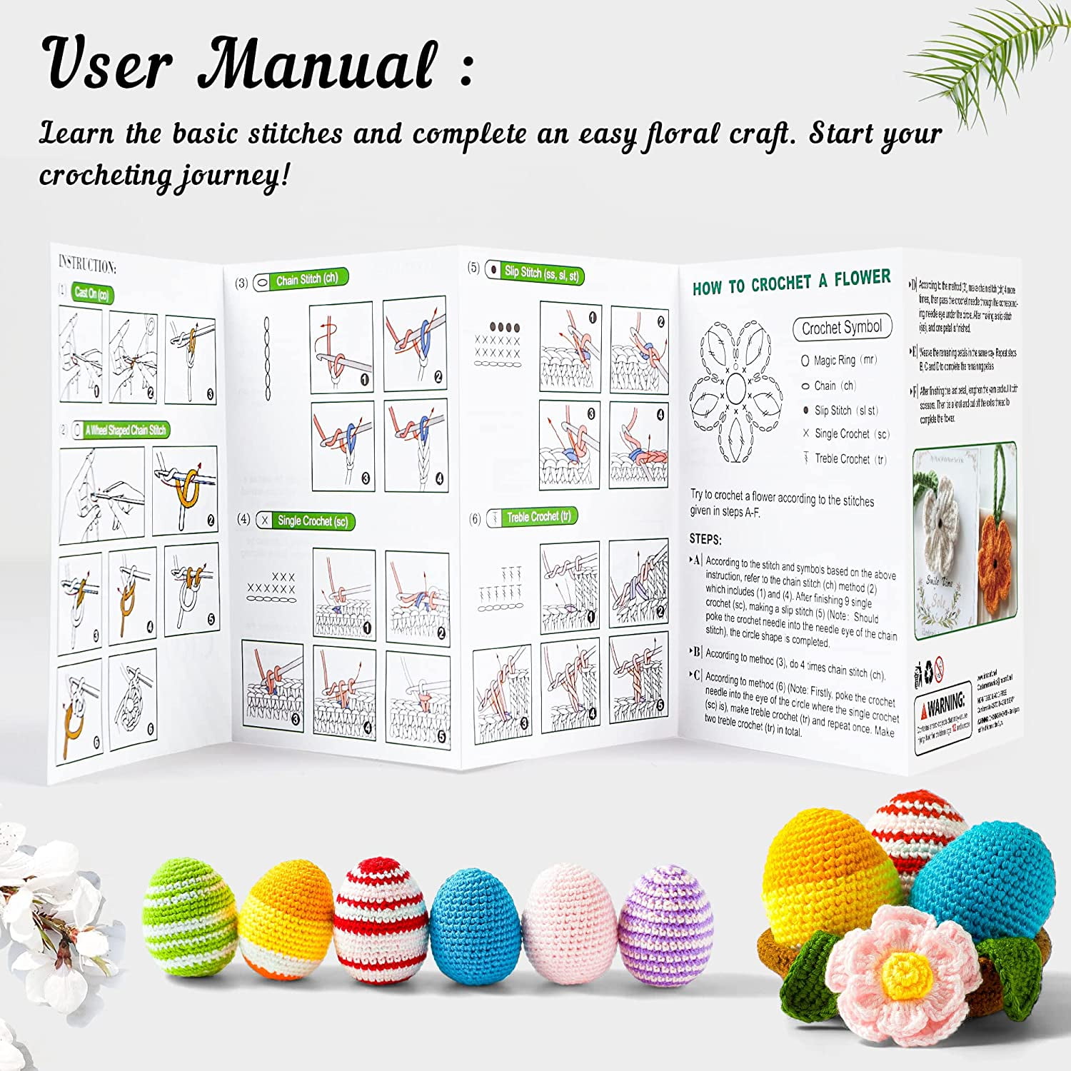 INSCRAFT Crochet Yarn Set with Ergonomic Hooks and Knitting Accessories (113 Piece, 1600 Yards) 59dom