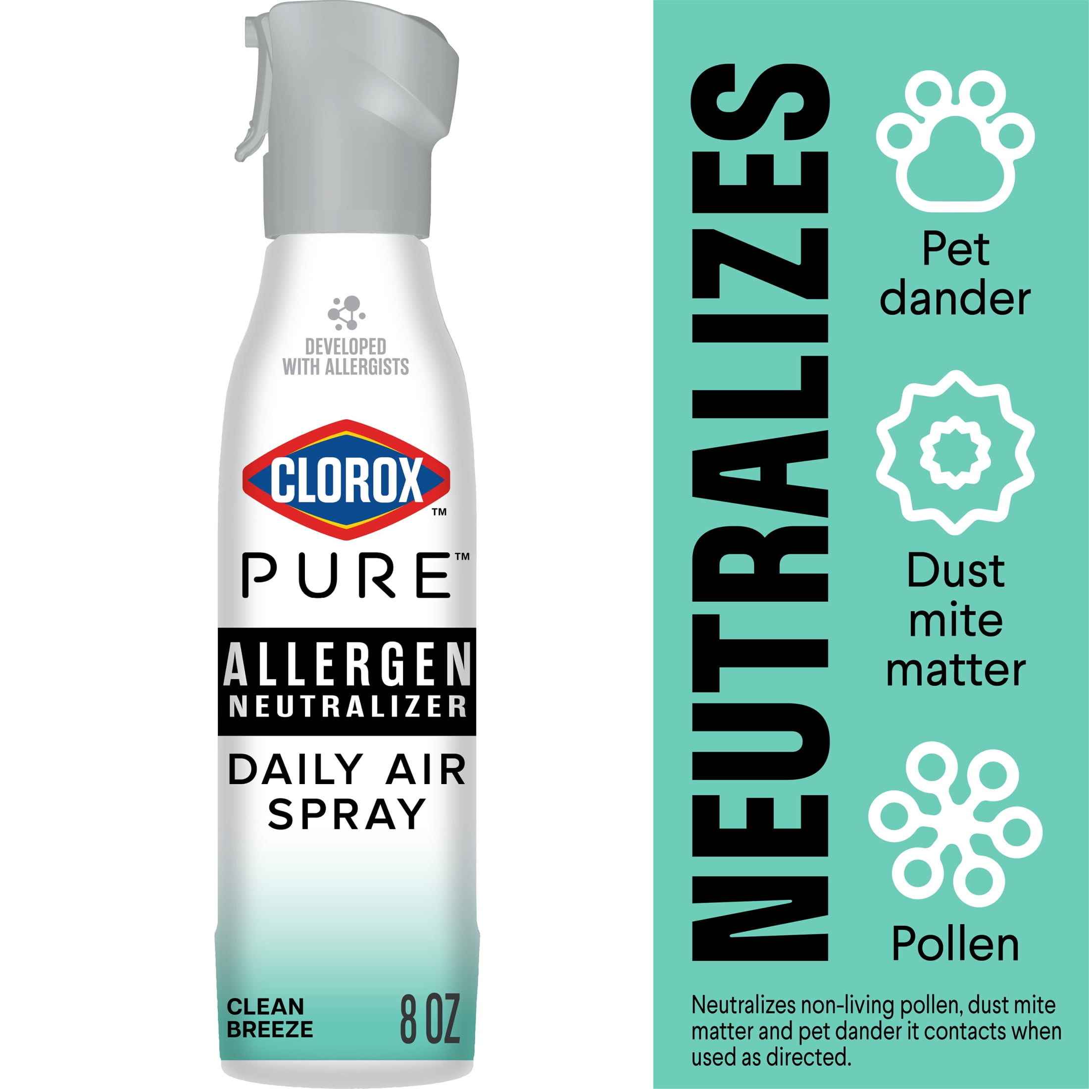 Clorox PURE Allergen Neutralizer Daily Air Spray, Clean Breeze (8 oz) 64jz6