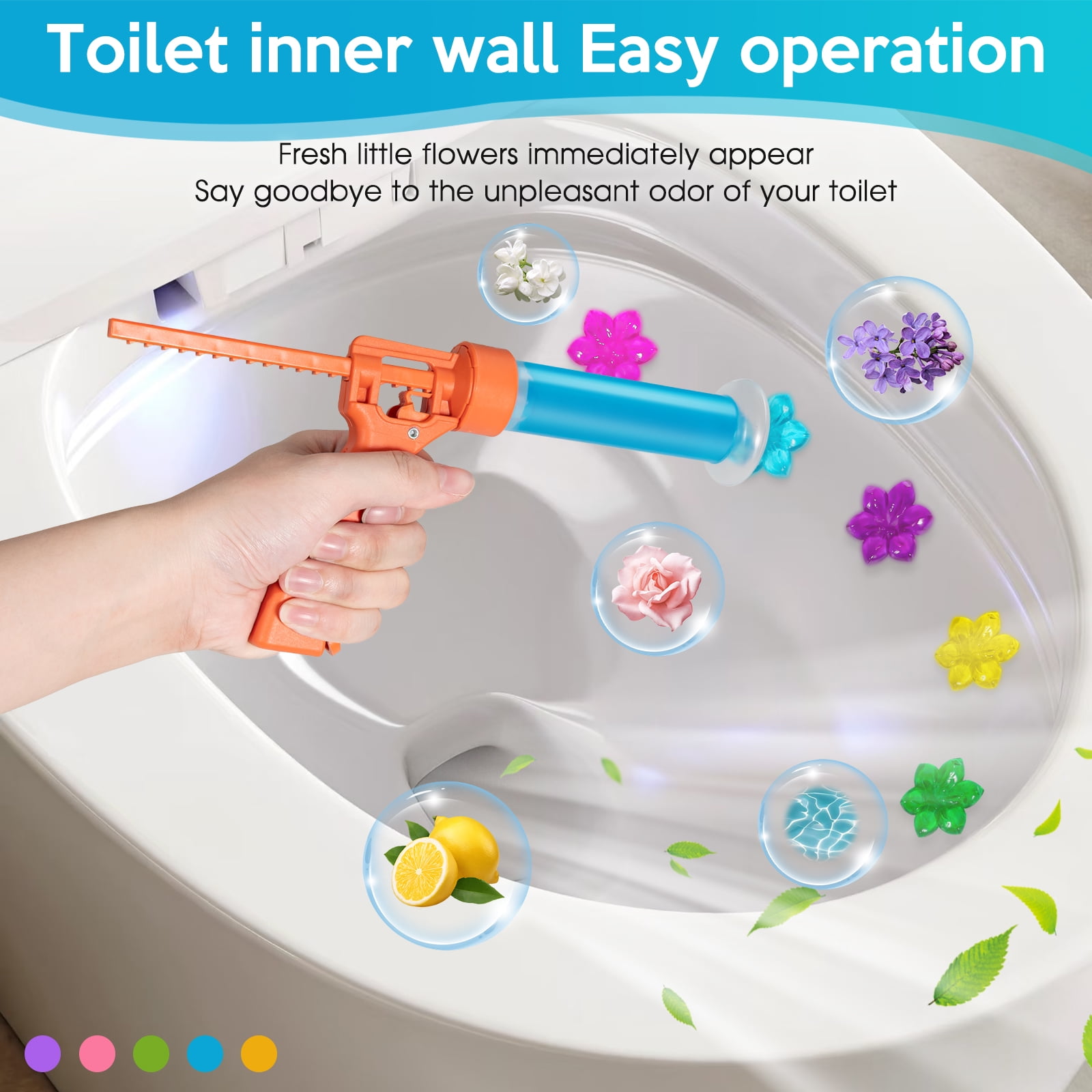 WEXLYN Toilet Bowl Cleaning Gel Stamps with Reusable Applicator (Rainshower Scent, 5 Count) z9r9s