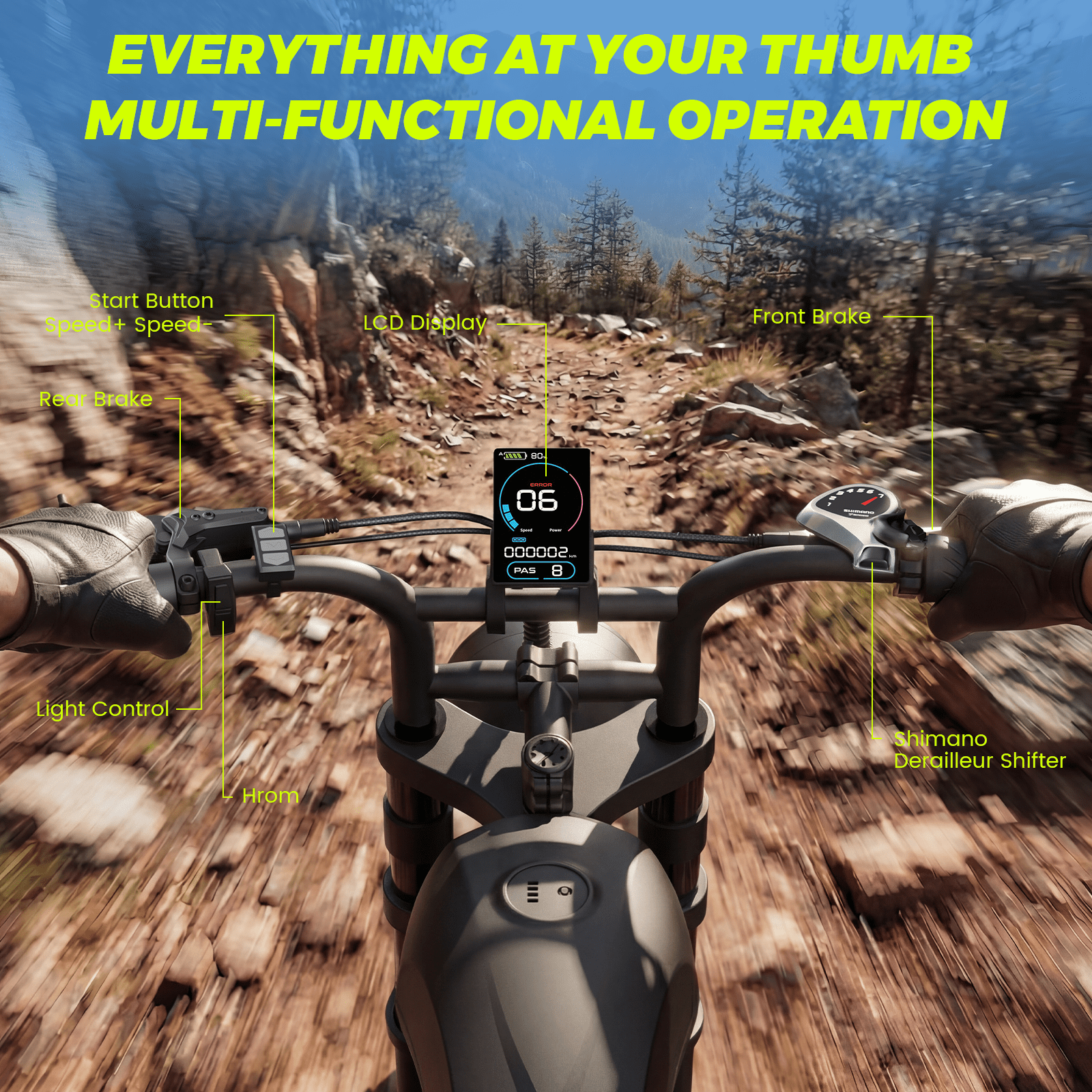 Nexaglide Electric Bike for Adults, 1500W Off-Road E-Bike, 34MPH Fat Tire Mountain Bike, 48V 20Ah Battery (Black, 20 in) zvjky