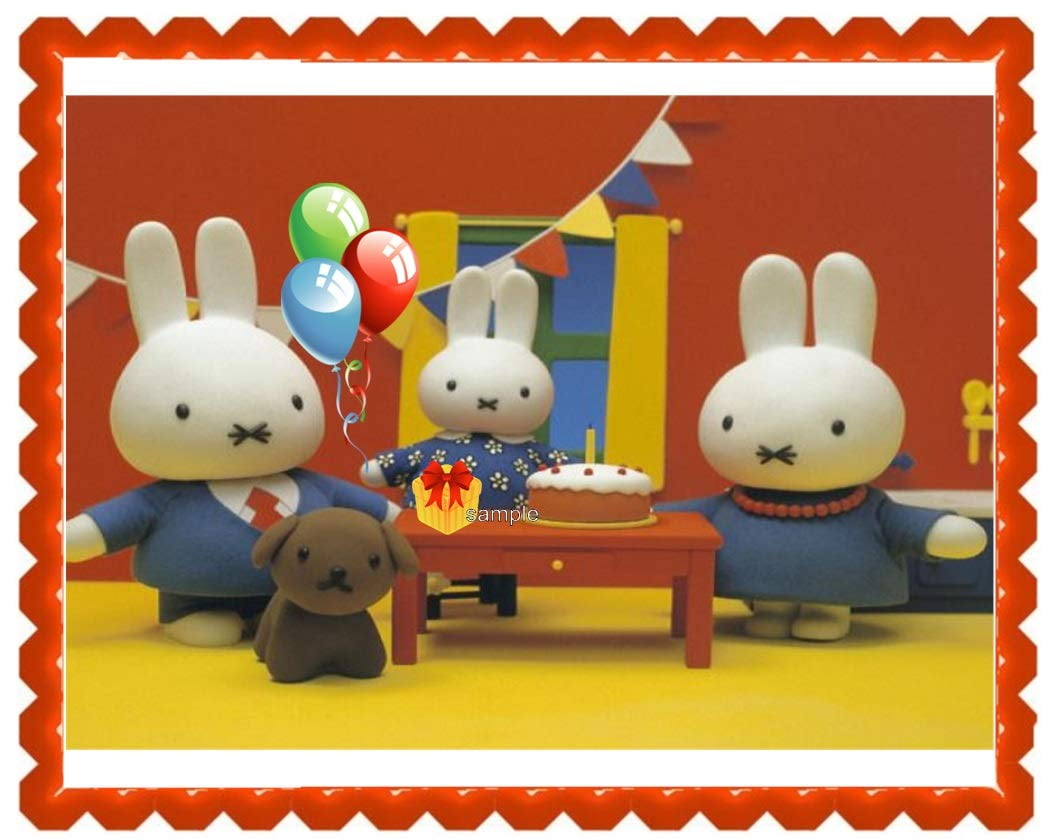 Edible Cake Toppers Miffy & Friends Cake Decoration Sugar Sheet (Blue, 8 in) 0cb2t