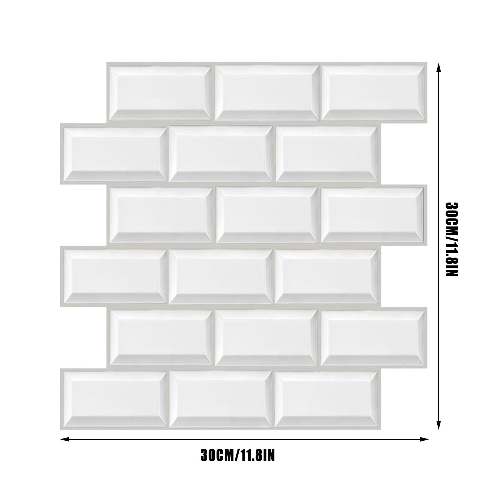 Affordablo Peel and Stick Backsplash Subway Wall Tile (White, 12 in x 12 in) mtwxq
