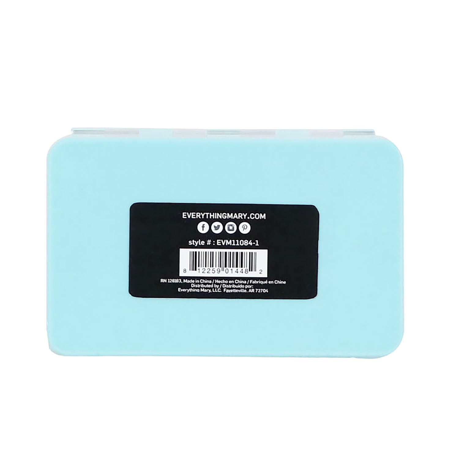 Everything Mary 10 Compartment Plastic Bead Storage Box, Craft Organizer for Jewelry and Beads (Teal, 2 Pack) 7hzke