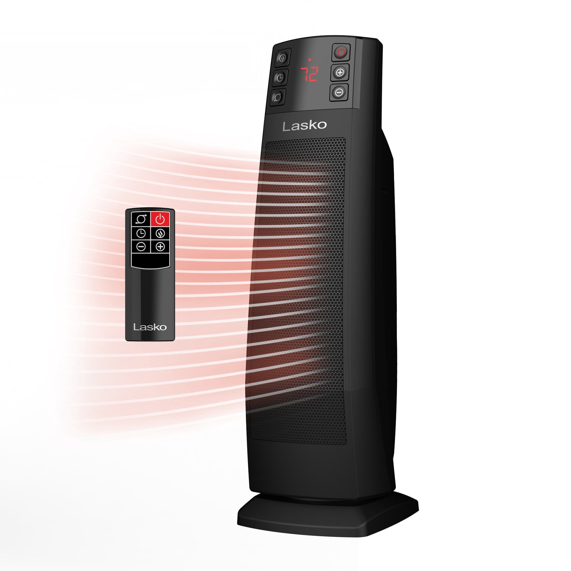 Lasko Oscillating Ceramic Tower Space Heater with Remote Control and Adjustable Thermostat (Black, 22 in) w66vn