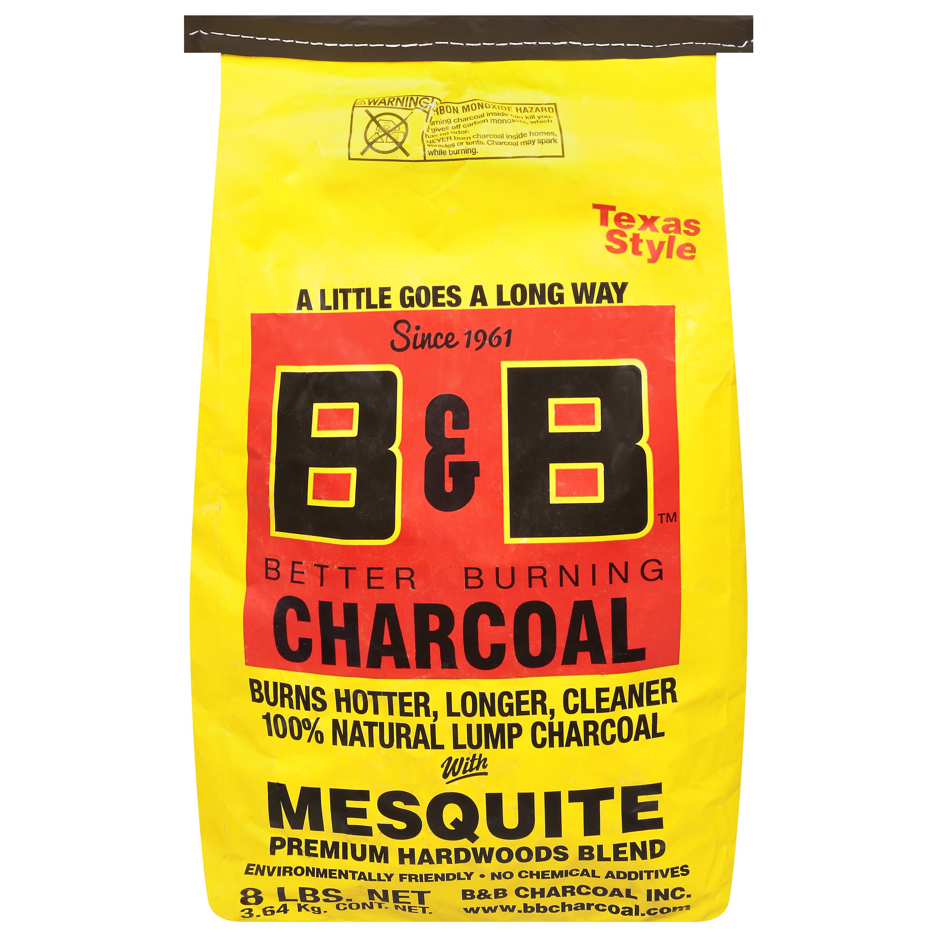 B&B Charcoal Mesquite Lump Charcoal (Premium Hardwood Blend, 8 lb) kinob