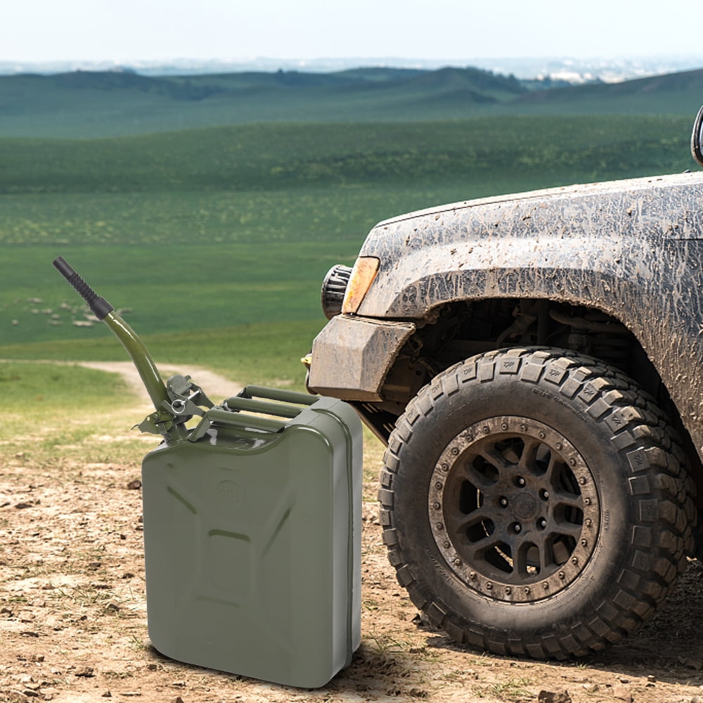 Ktaxon Portable Fuel Storage Container, Heavy-Duty Steel Emergency Backup Gas Carrier (Army Green, 5 gal) p4vv3
