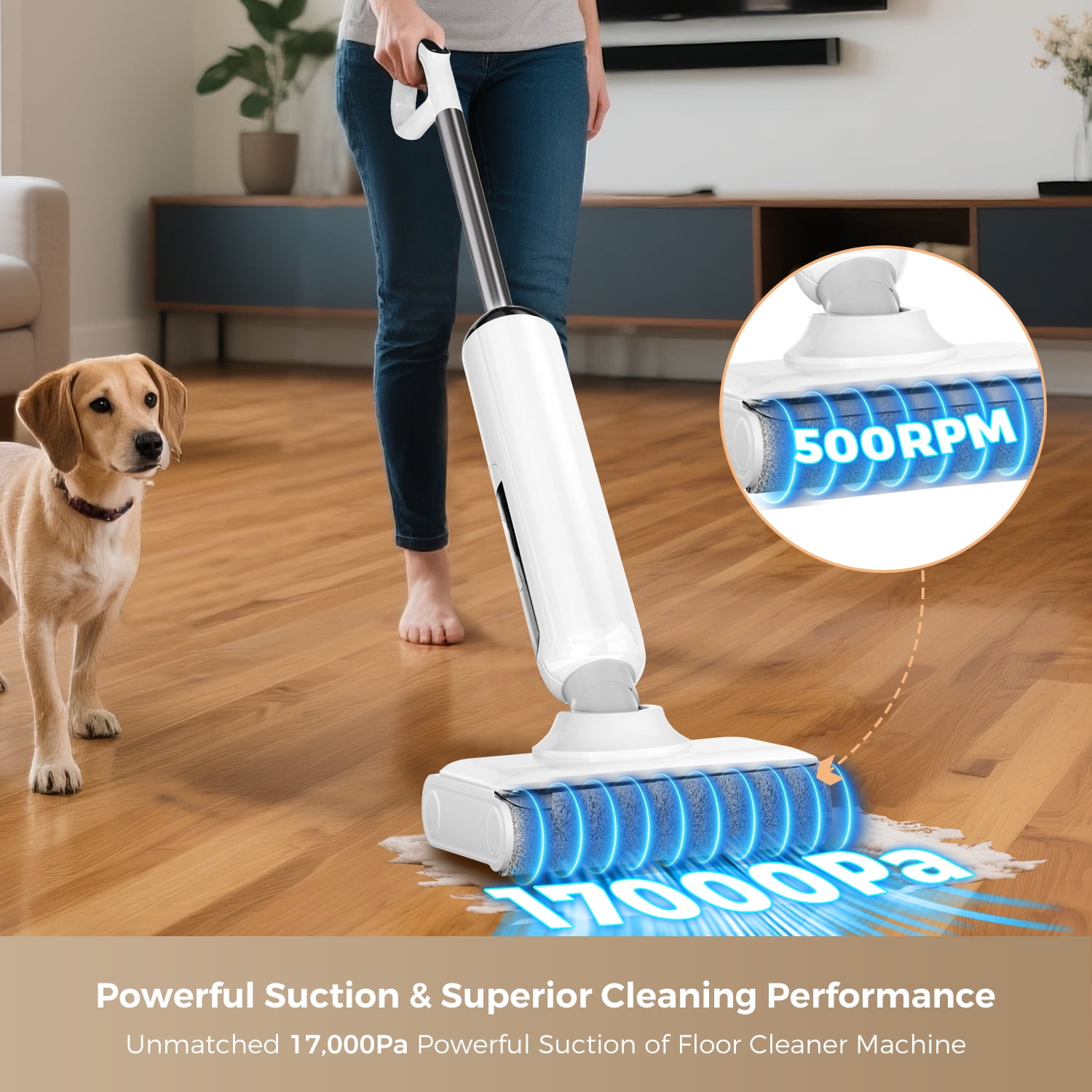HABIUBIU Cordless Wet Dry Vacuum and Mop for Hardwood and Carpet (Self-Cleaning, 45 Min Runtime) rwdea
