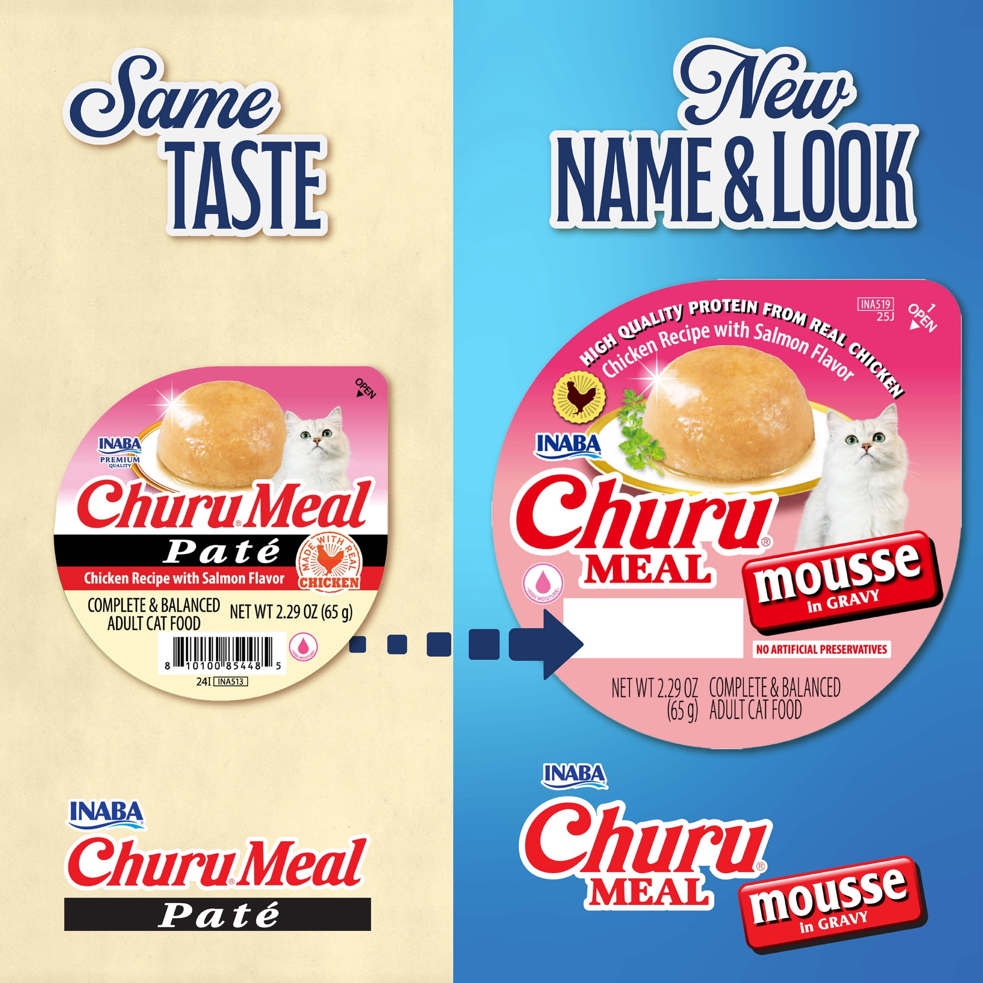 Inaba Churu Meal Mousse Adult Wet Cat Food (Chicken and Salmon Recipe, 2.29 oz) uf368