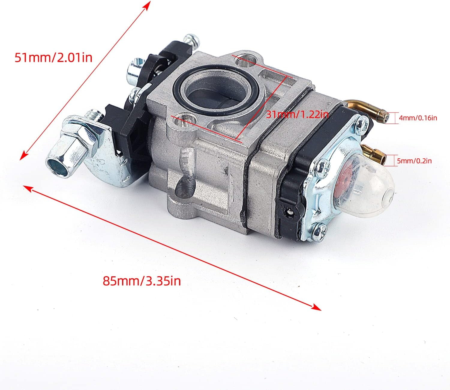 Earthquake Alloy Carburetor Replacement for Tiller, Cultivator, and Dethatcher (43cc, 49cc, 52cc Engine Kit) rgwk8