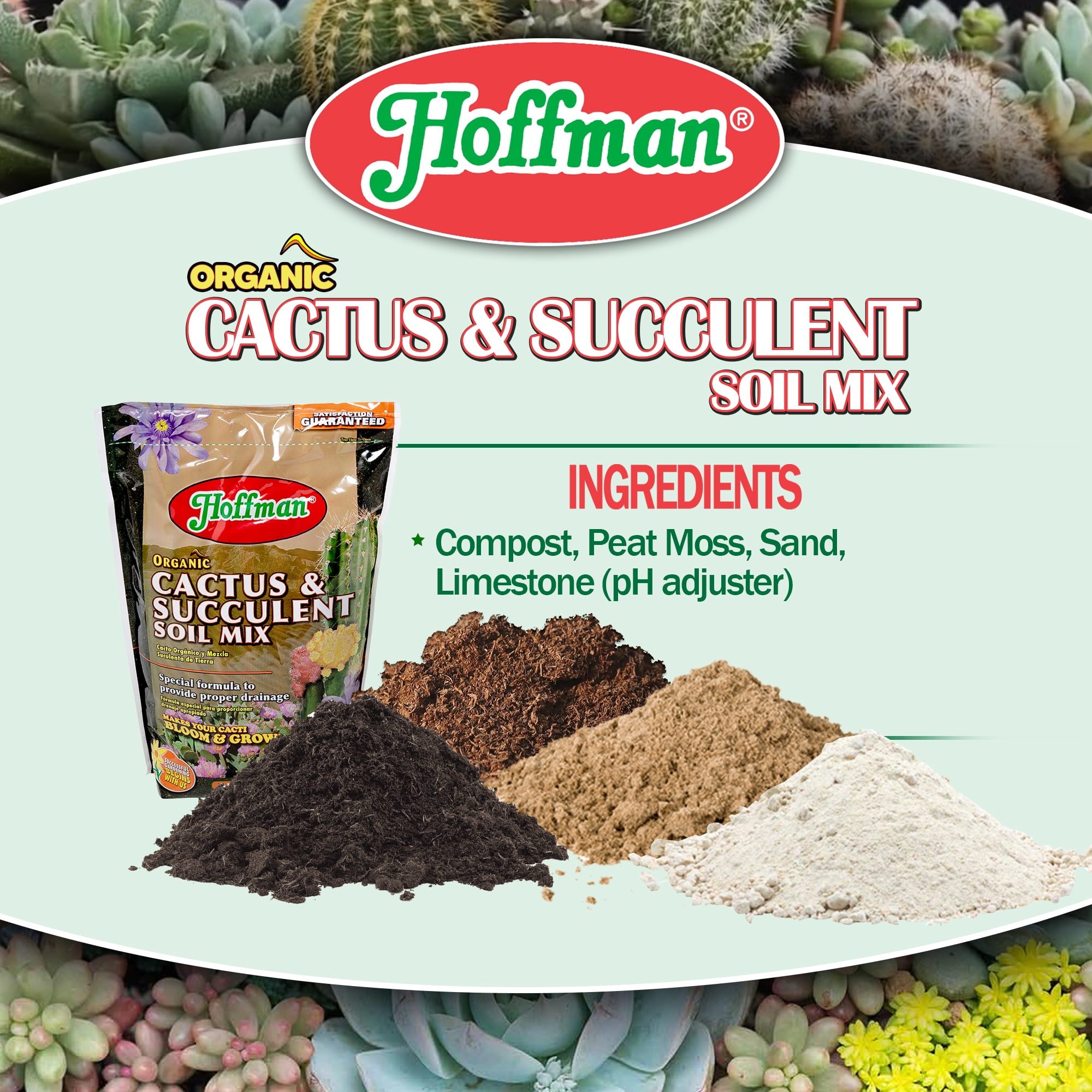 Hoffman Organic Cactus and Succulent Soil Mix (Professional Drainage Formula, 2.5 lb) upj7e