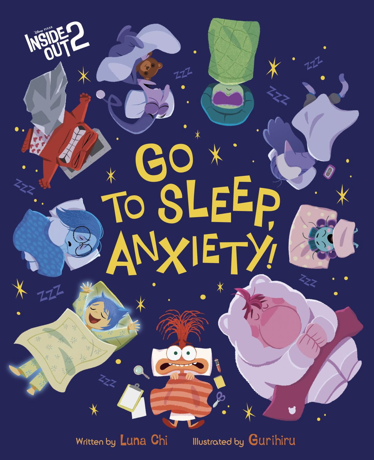 Luna Chi Disney Pixar Inside Out 2: Go to Sleep, Anxiety! (Hardcover Book) h1v6f