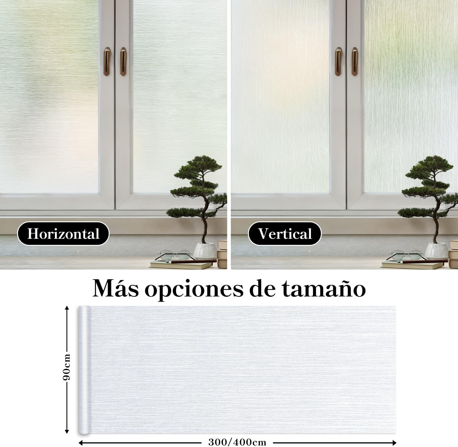 DUONER Frosted Window Privacy Film Static Cling Decorative Glass Covering for Home and Office (White, 11.8 in x 78.7 in) 2hv3q