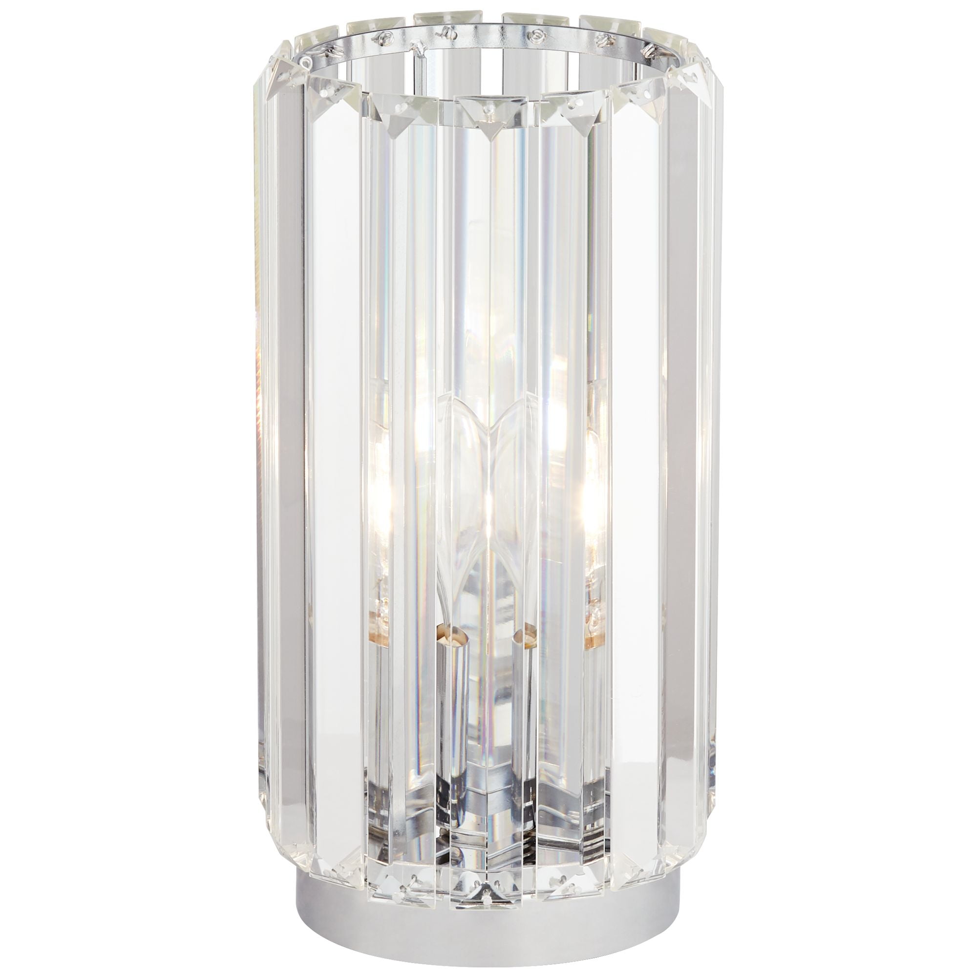 360 Lighting Caledan Modern Accent Table Lamp with Clear Crystal Rods (Clear, 10.5 in High) jnn78