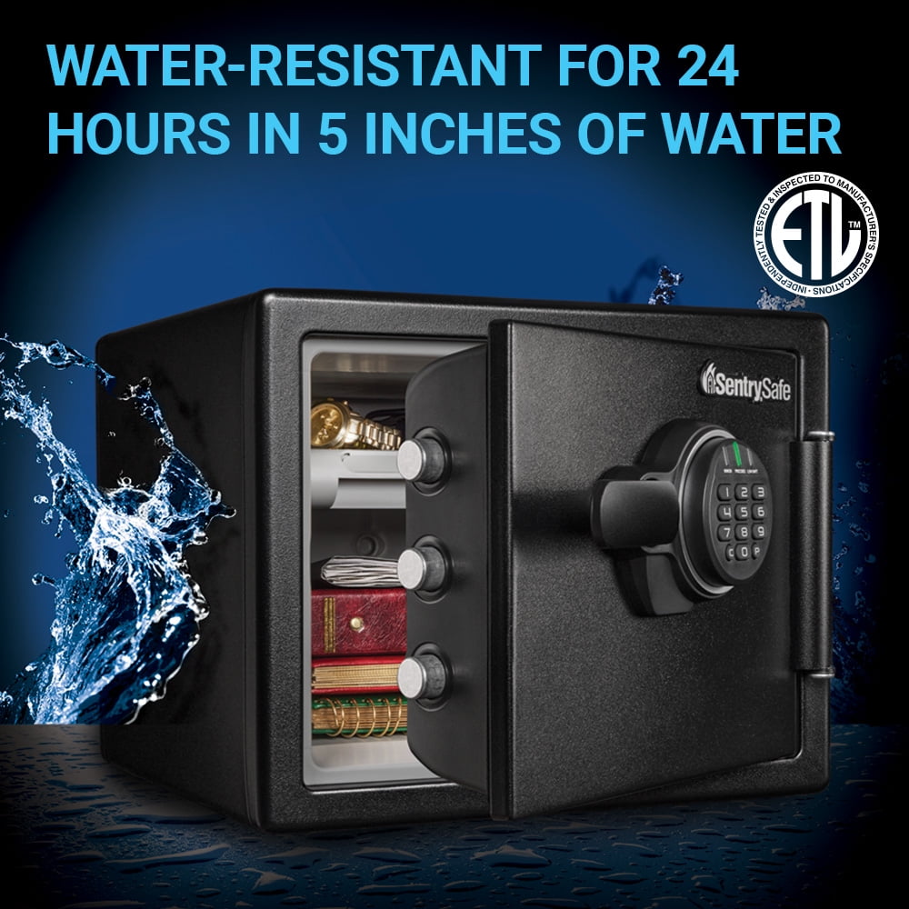 SentrySafe SFW082ET Fire-Resistant and Waterproof Digital Security Safe (Black, 0.82 cu. ft.) azkhp