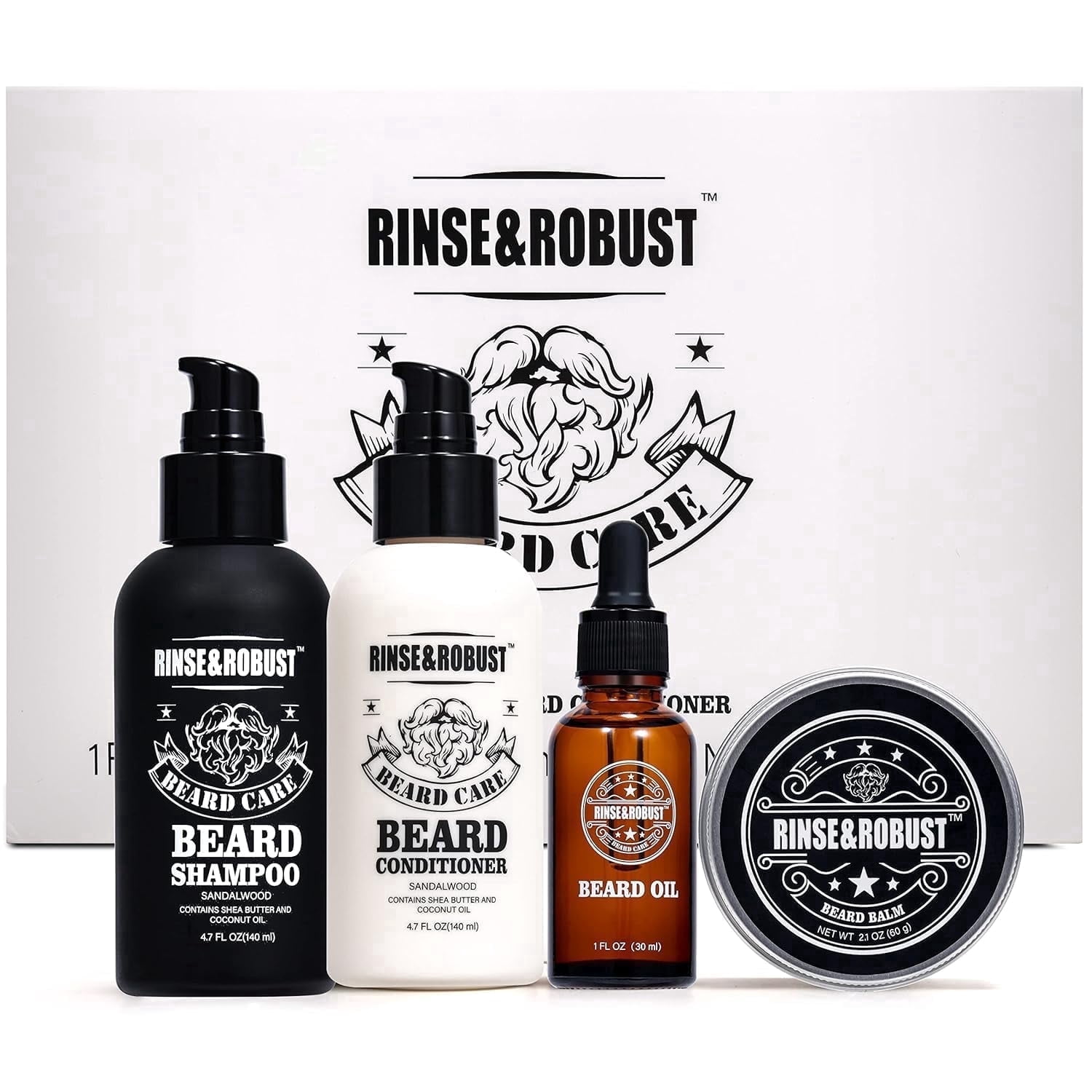 Body & Earth Beard Grooming Kit for Men (Sandalwood, 4-Piece Set) q56u6