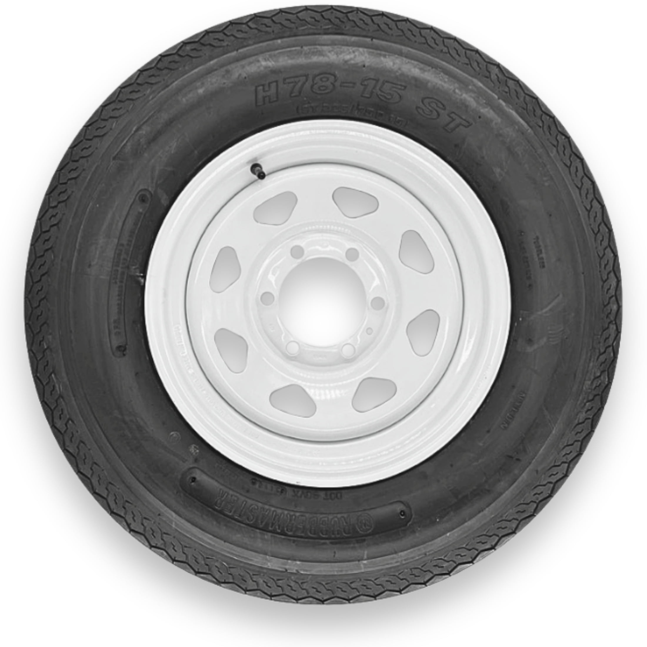 RubberMaster ST225/75D15 Trailer Tire and Wheel Assembly (8 Ply, 6 on 5.5 in, White) ws47x