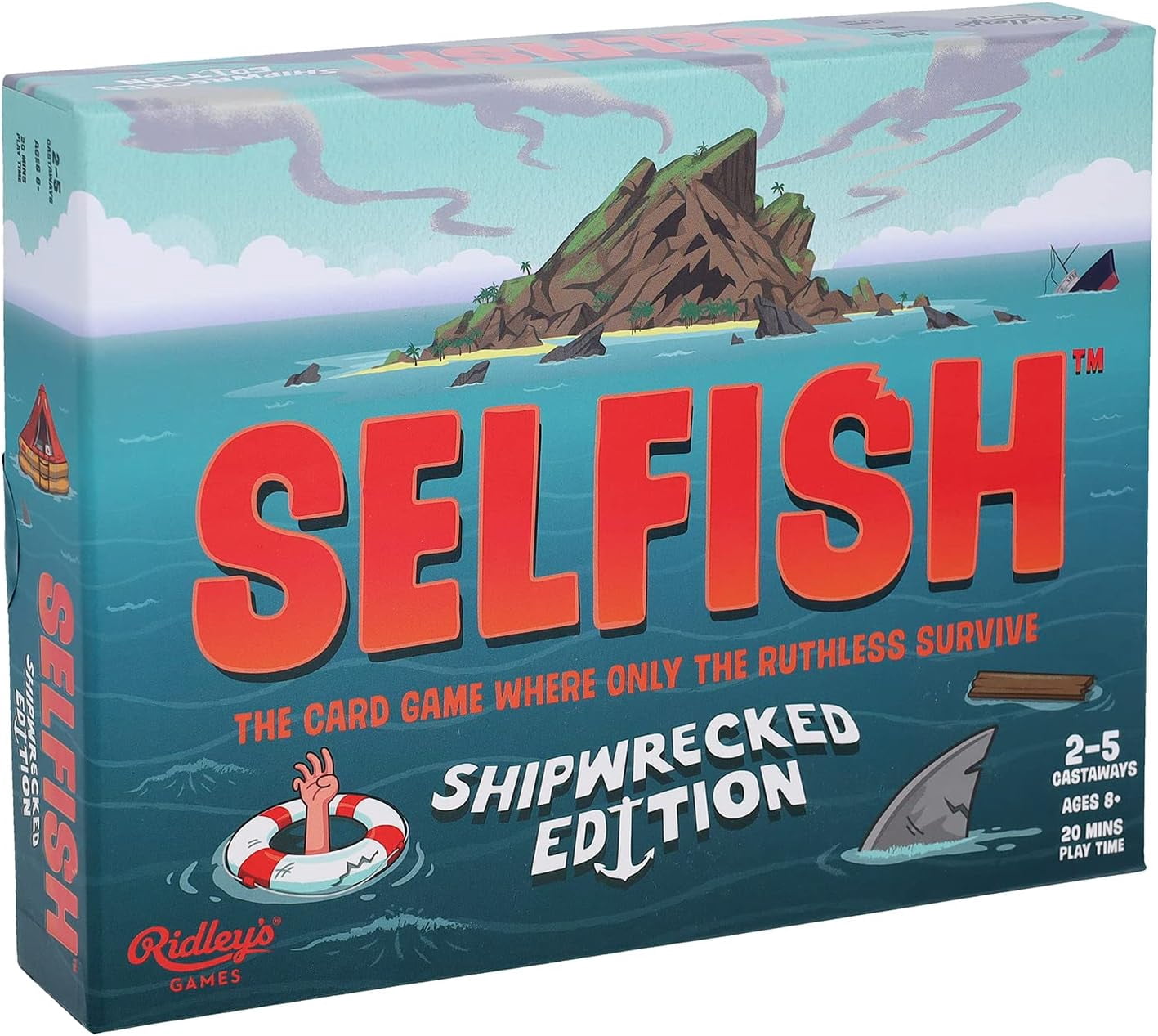 Ridley's Selfish: Shipwrecked Edition Card Game (Strategy Survival Game, 1 Pack) q8cs5