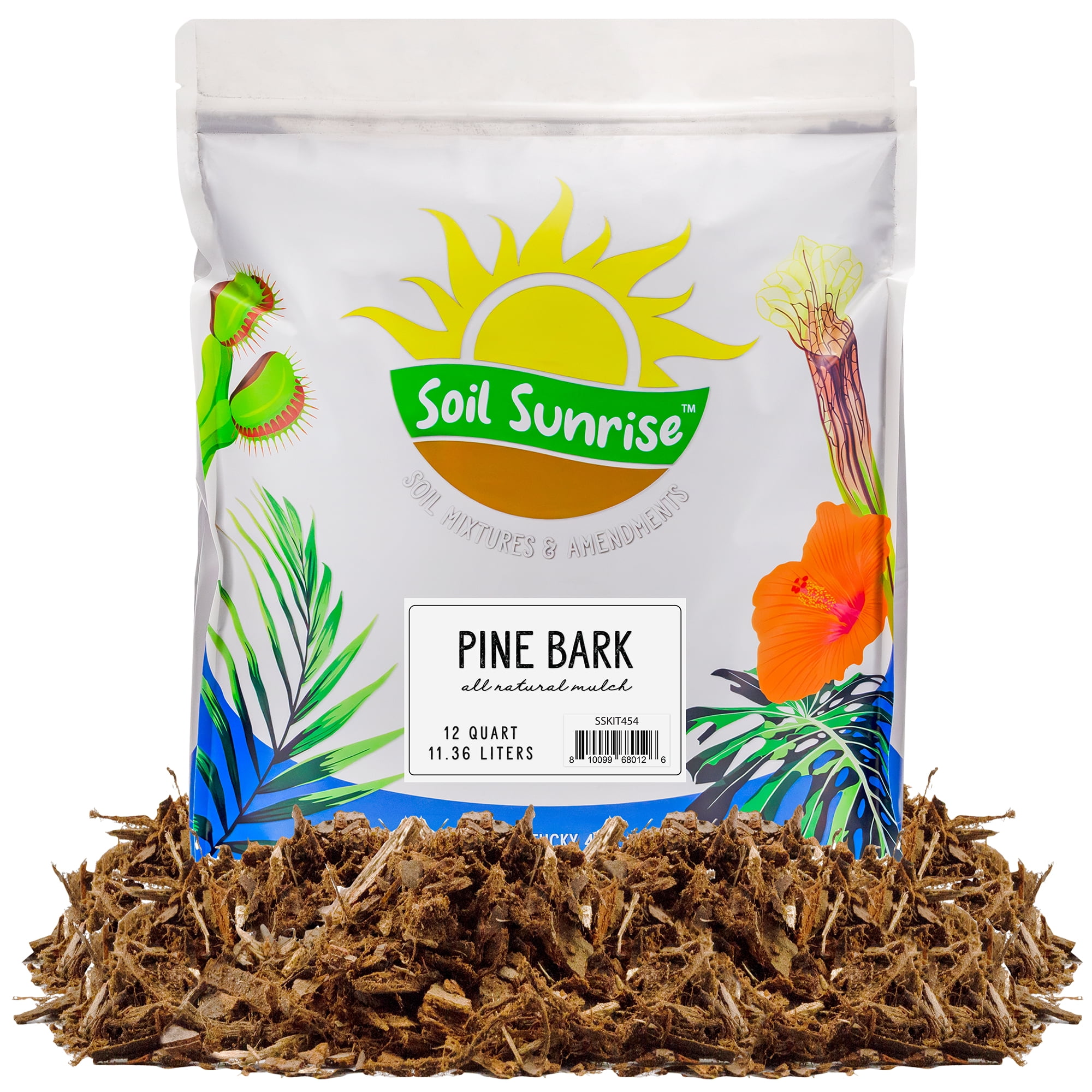 Soil Sunrise Natural Pine Bark Mulch Nuggets for Gardening and Terrariums (Brown, 12 Quarts) qdbsn