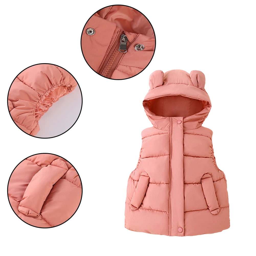 Godderr Toddler Kids Hooded Winter Vest (White, 1-7 Years) i7p47