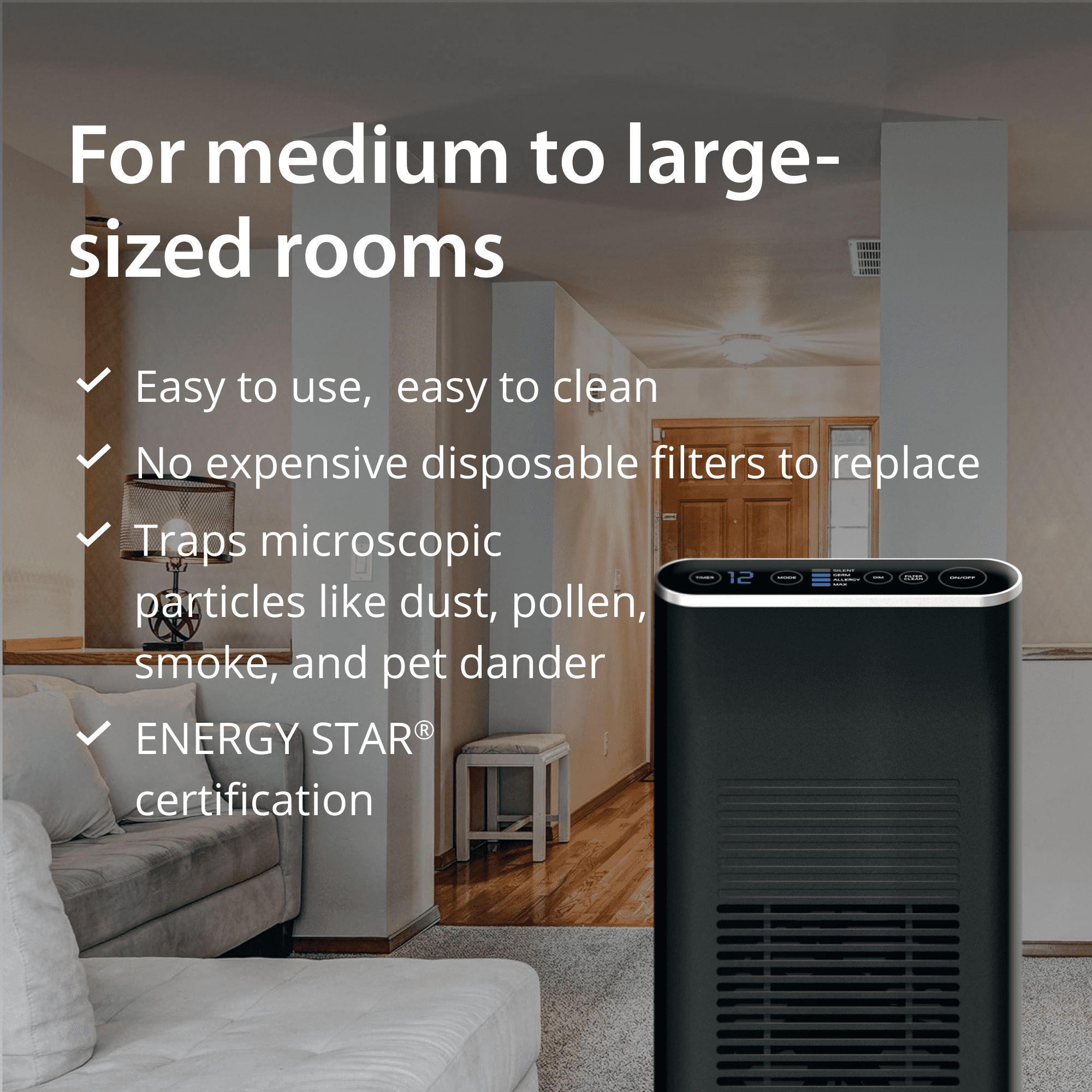 Ionic Pro TA750 Platinum Air Purifier with Permanent Blade Filter (Black, 10 in x 7.5 in x 28 in) bd5zd