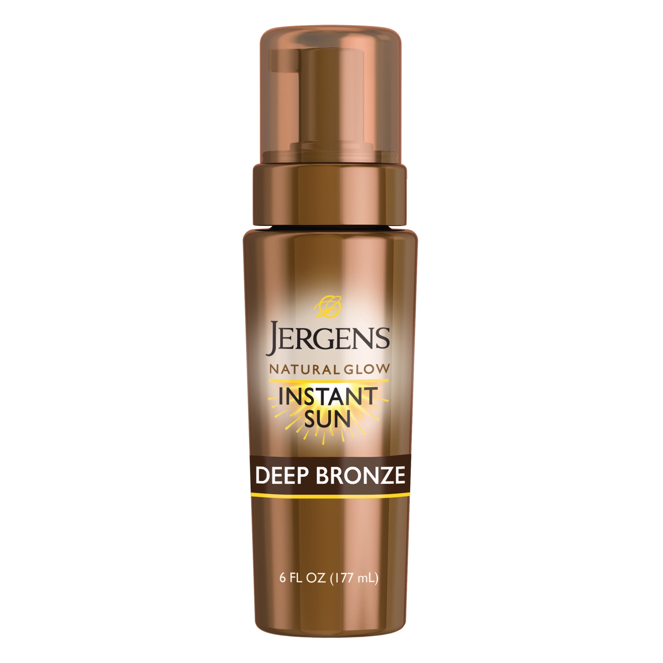 Jergens Natural Glow Instant Sun Sunless Tanning Mousse, Streak-Free Self Tanner for Deep Bronze Tan (Deep Bronze, 6 fl oz) kx51w