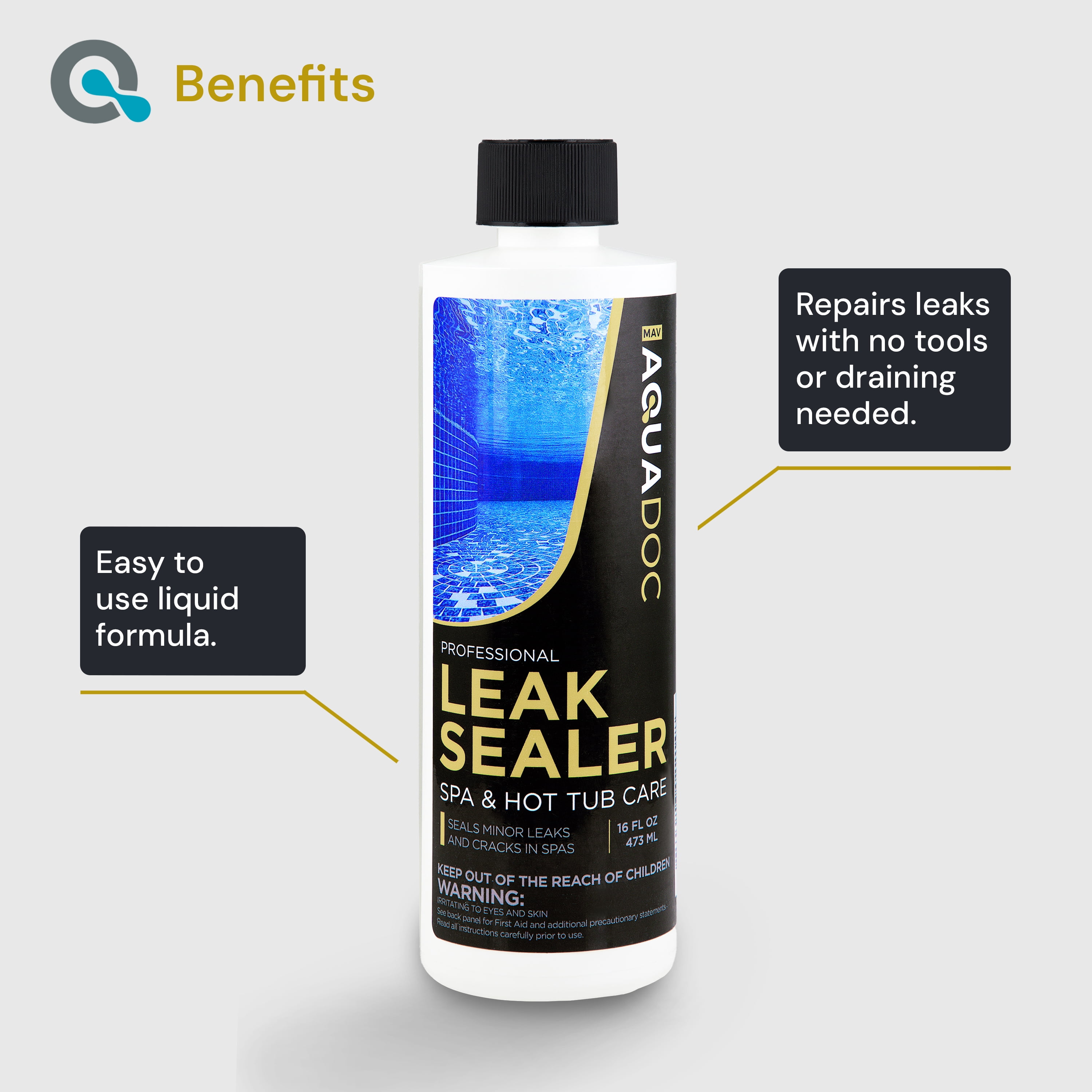 AquaDoc Spa Leak Sealer, Hot Tub Leak Repair Solution (32 fl oz) pqpu0